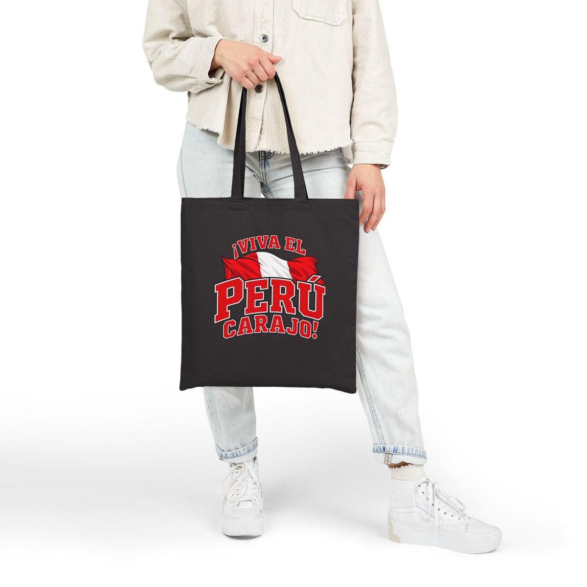 Best Viva el Perú Carajo Tote Bag - Peru Flag Canvas Gift