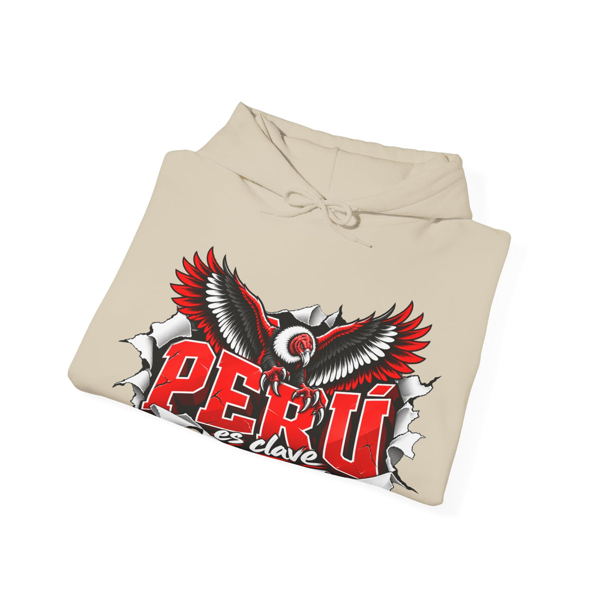 Best Perú es Clave Condor Hoodie - Red & White Peru Gift