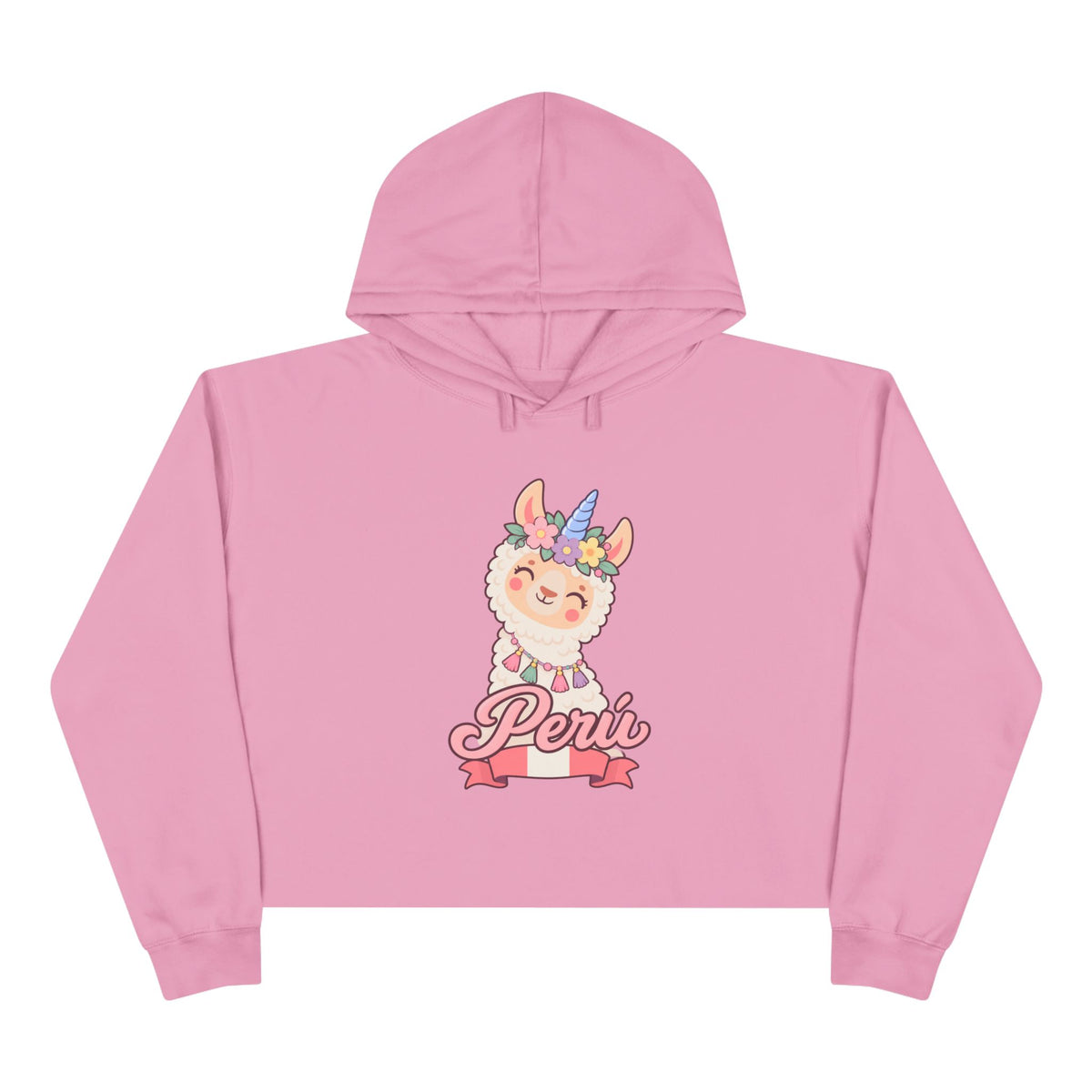 Best Unicorn Llama Peru Crop Hoodie - Cute Llamacorn Gift