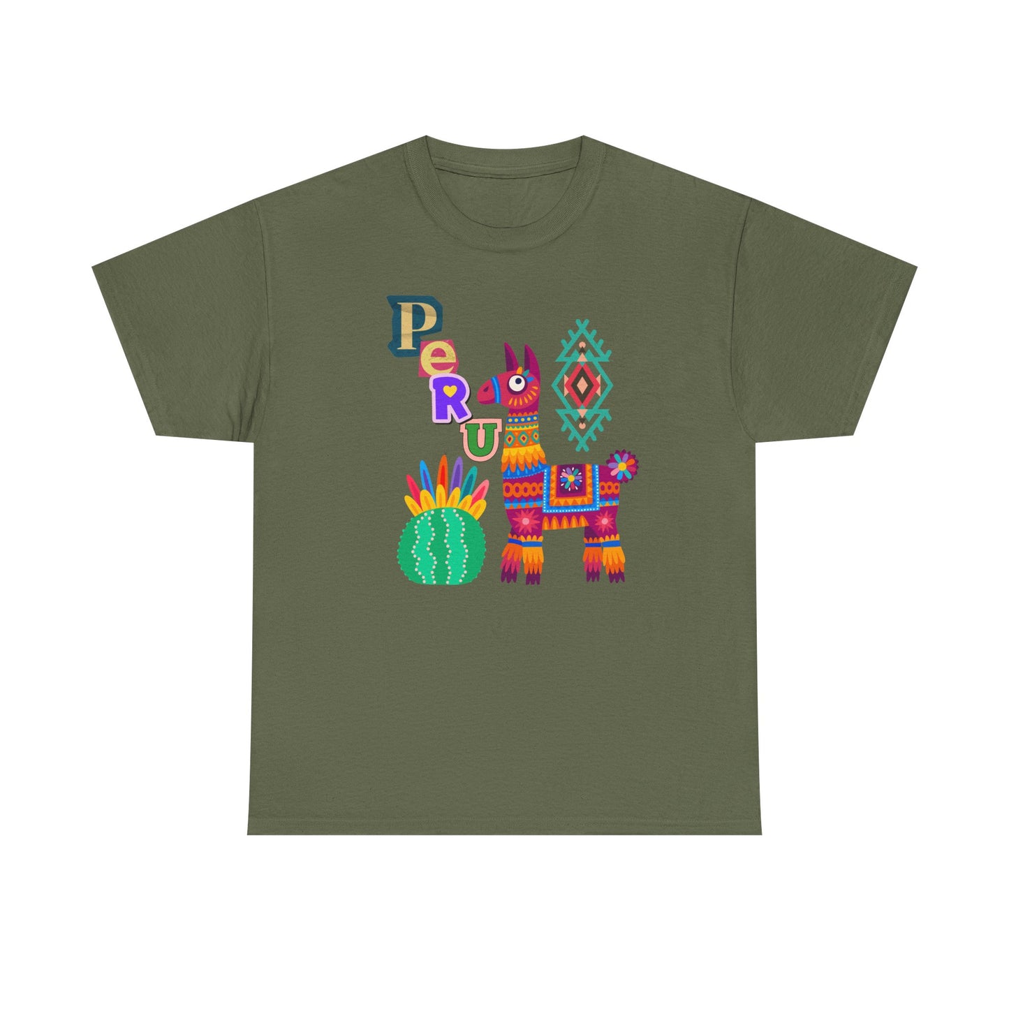 Best Peruvian Llama T-Shirt USA Colorful Peru Pride Unisex Te