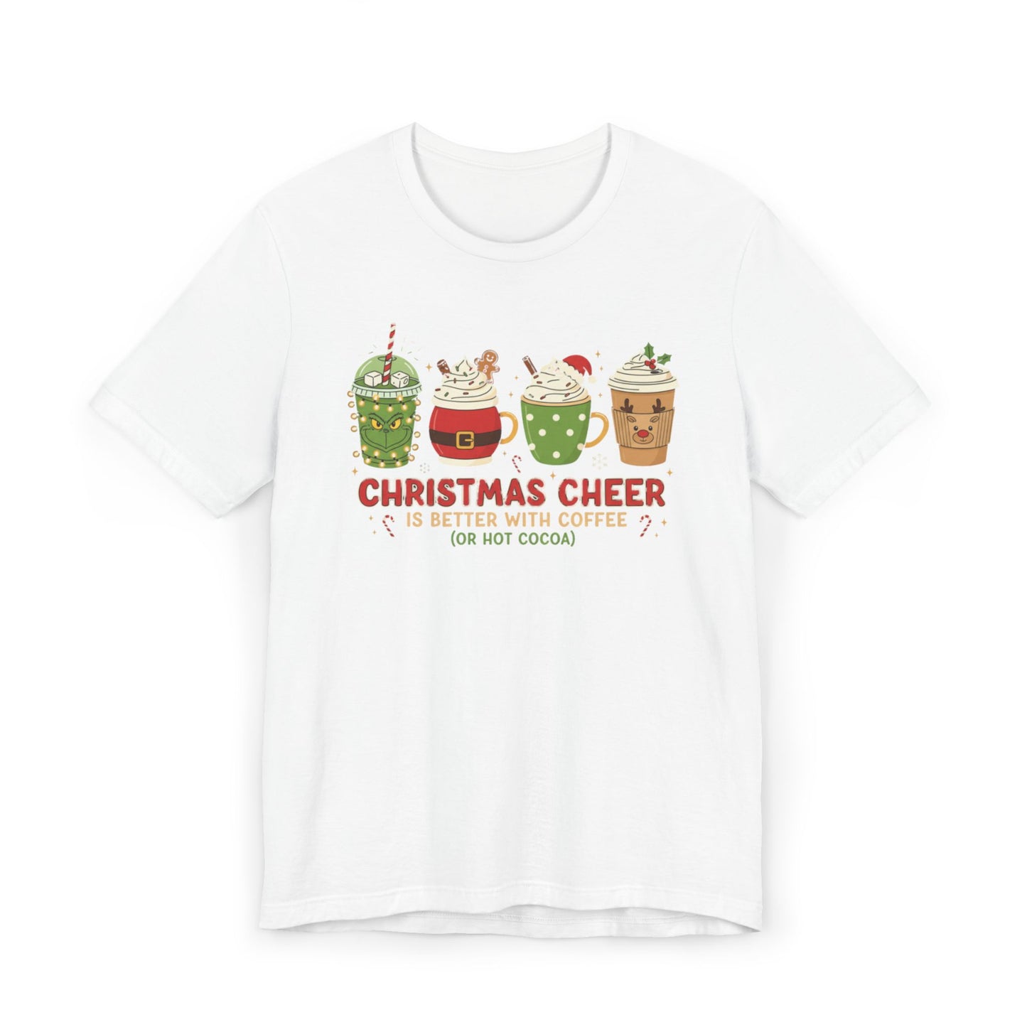🎄☕ Christmas Cheer Coffee T-Shirt USA | Holiday Coffee & Cocoa Tee