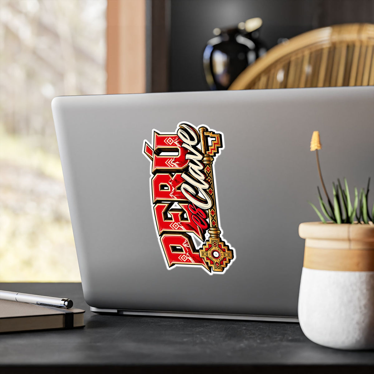 Best Perú es Clave Sticker - Gold Key Andean Vinyl Decal