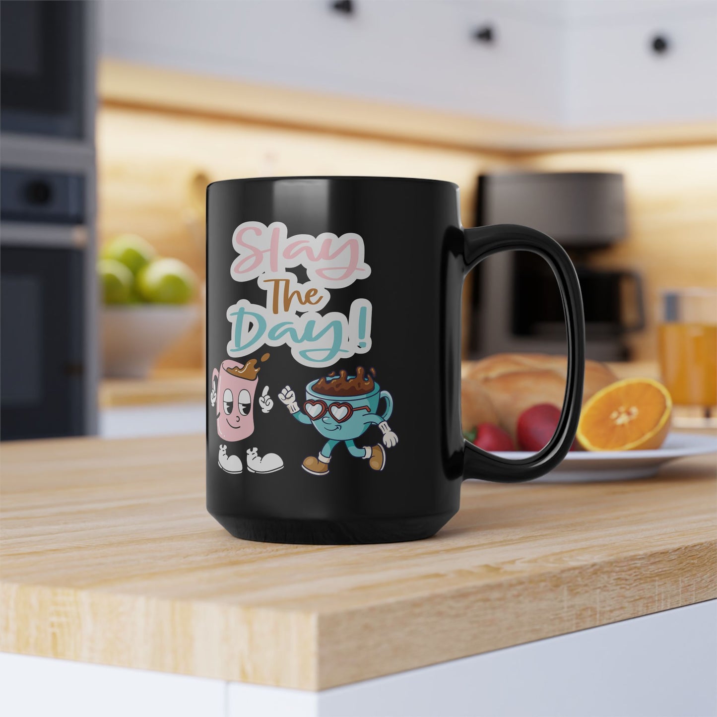 Best Black 'Slay the Day' Coffee Mug for Night Owls & Early Birds