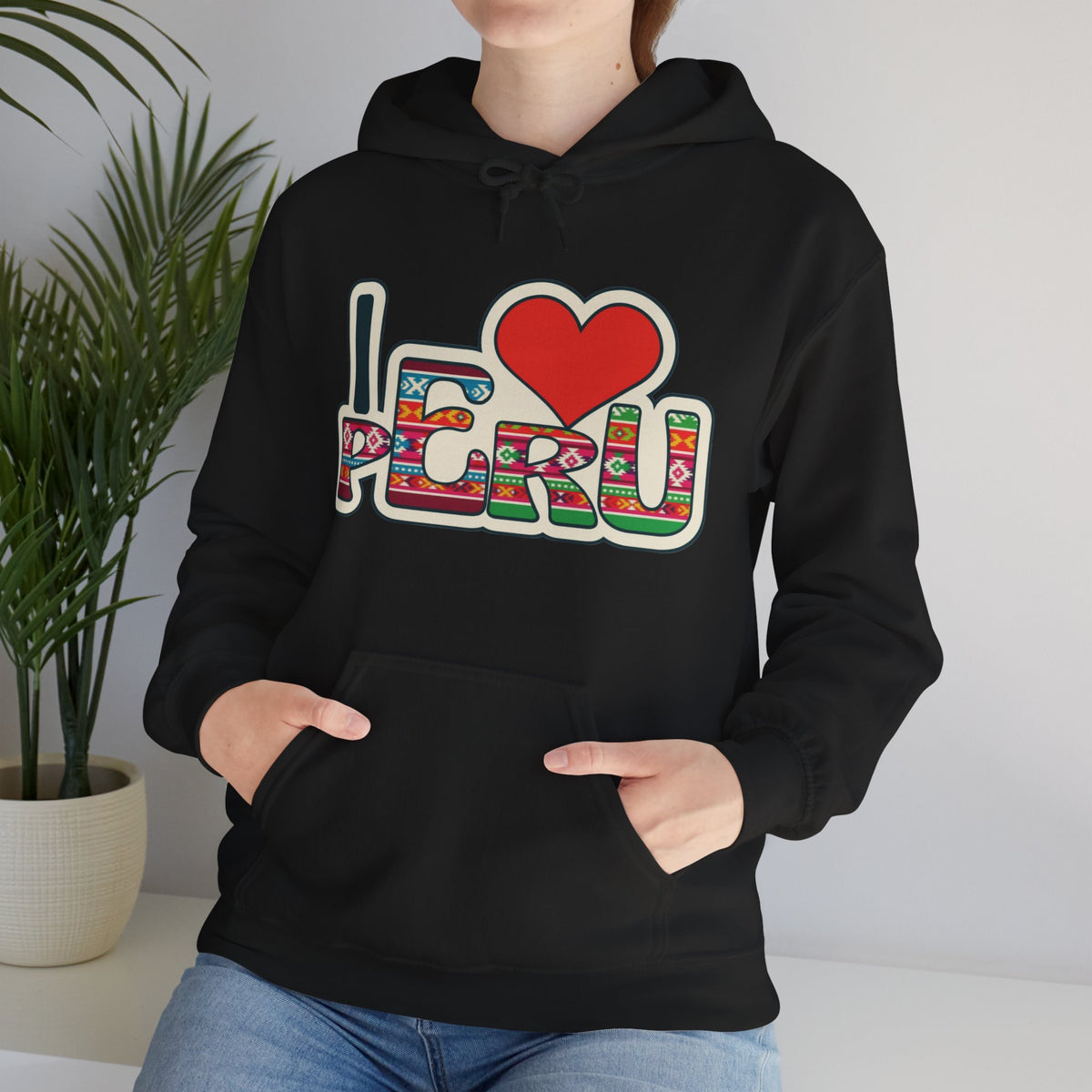 Best I Love Peru Hoodie - Colorful Andean Textile Gift