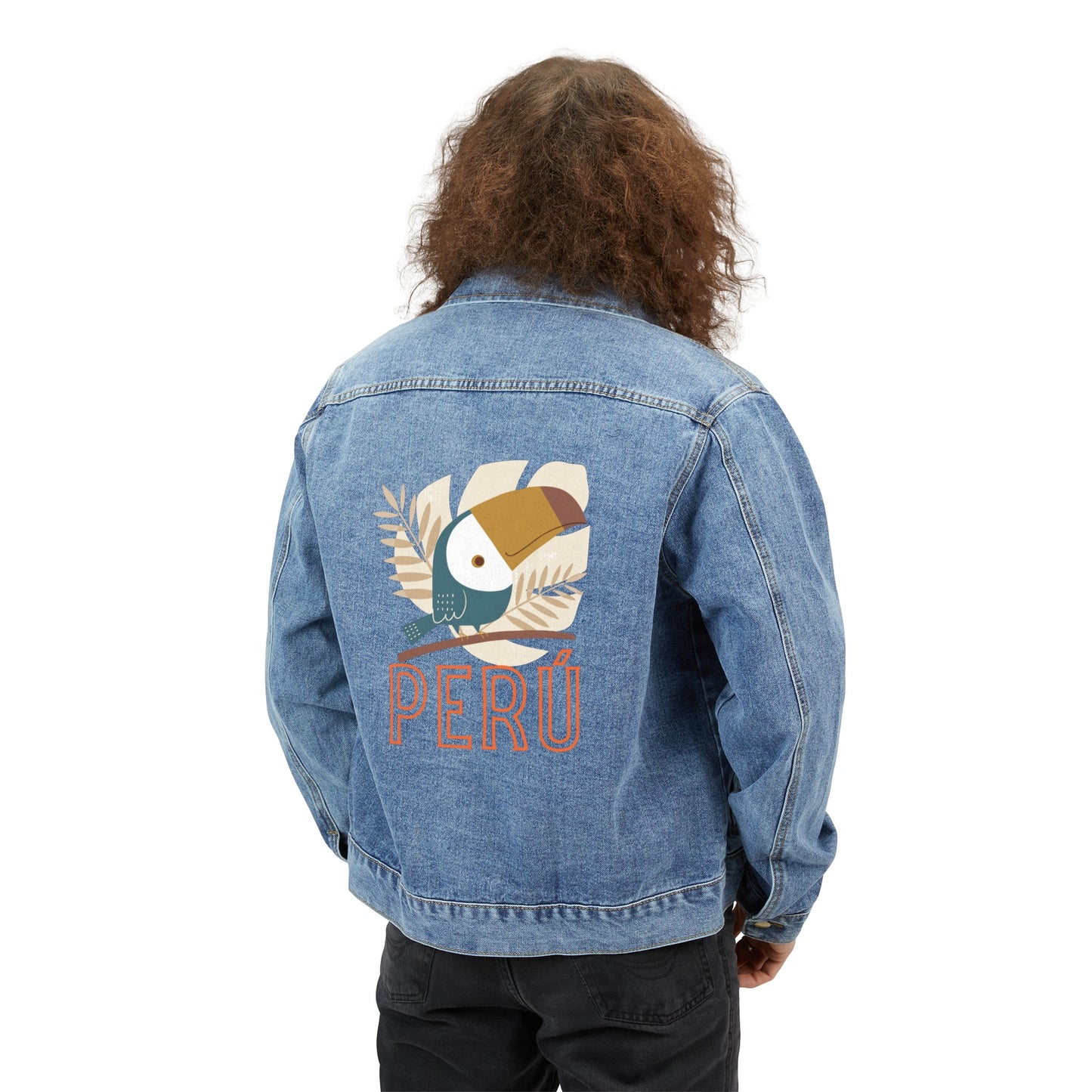 Peruvian Inspired Men's Denim Jacket "Peruvian Jungle"