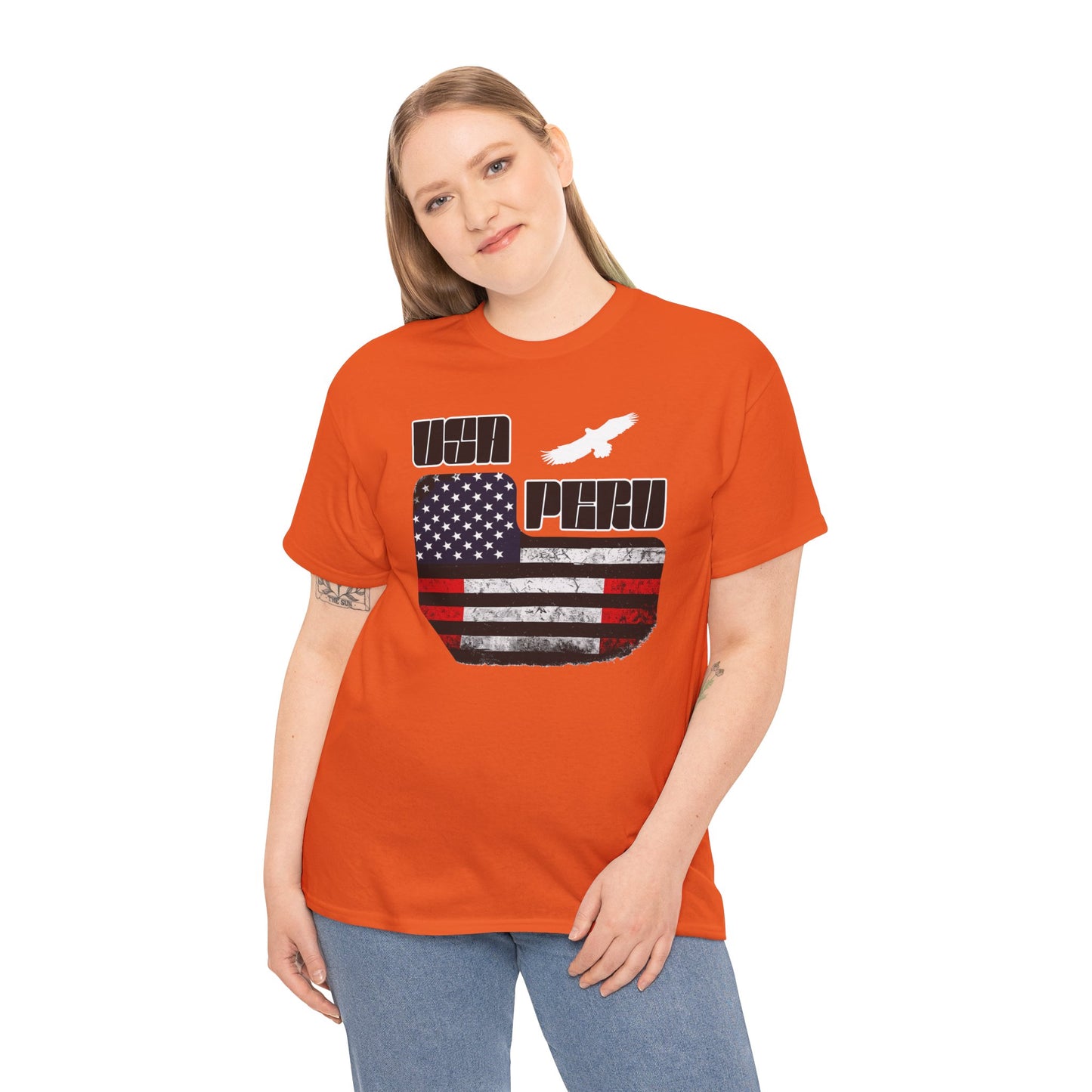 Best USA Peru Flag T-Shirt - Peruvian American Tee