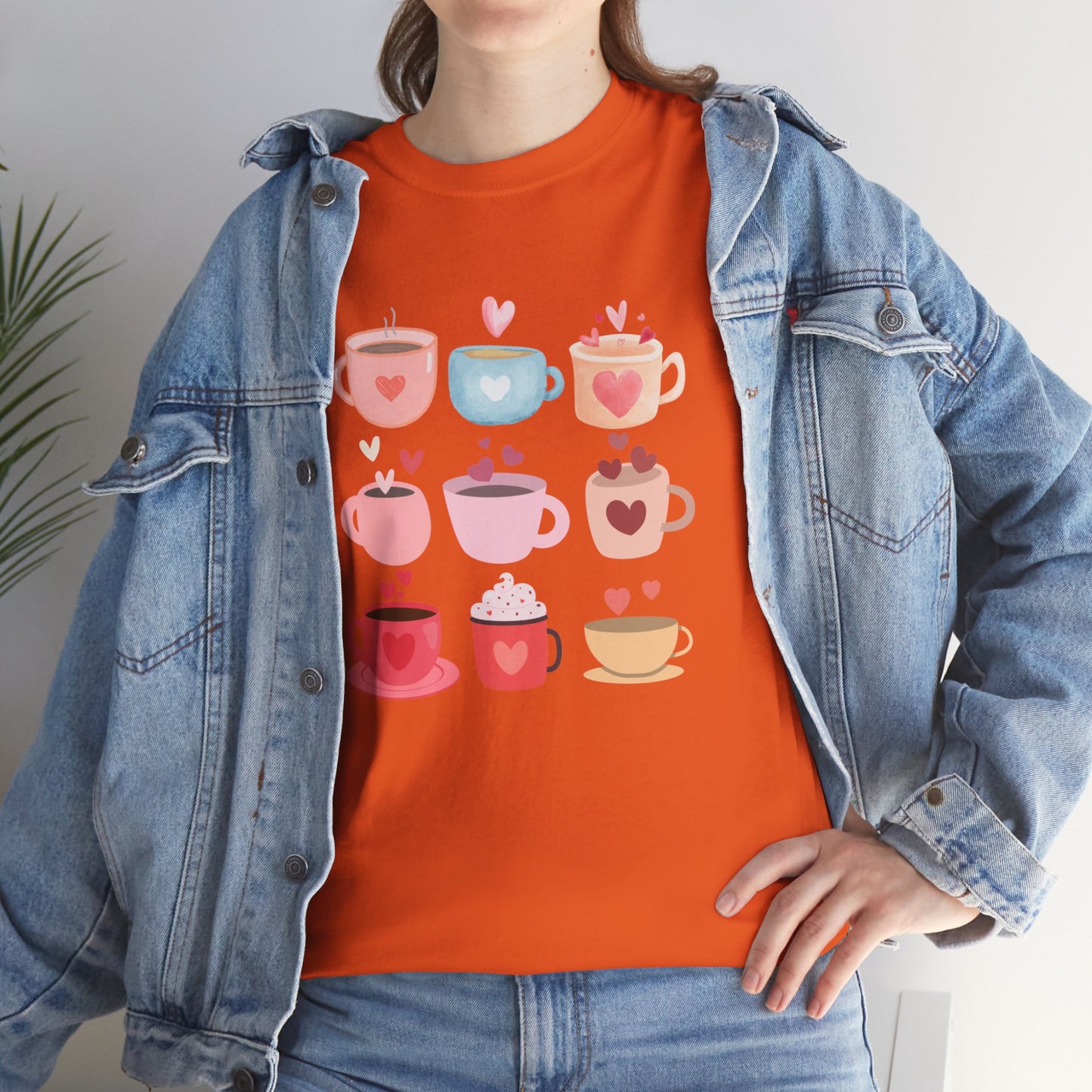 Best Unisex Coffee T-Shirt "Coffee Mugs Hearts"