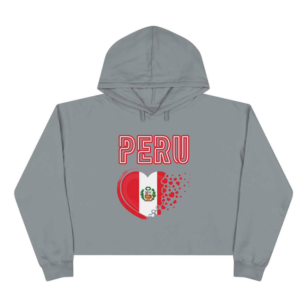 Best Peru Flag Heart Crop Hoodie - Peruvian Love Gift