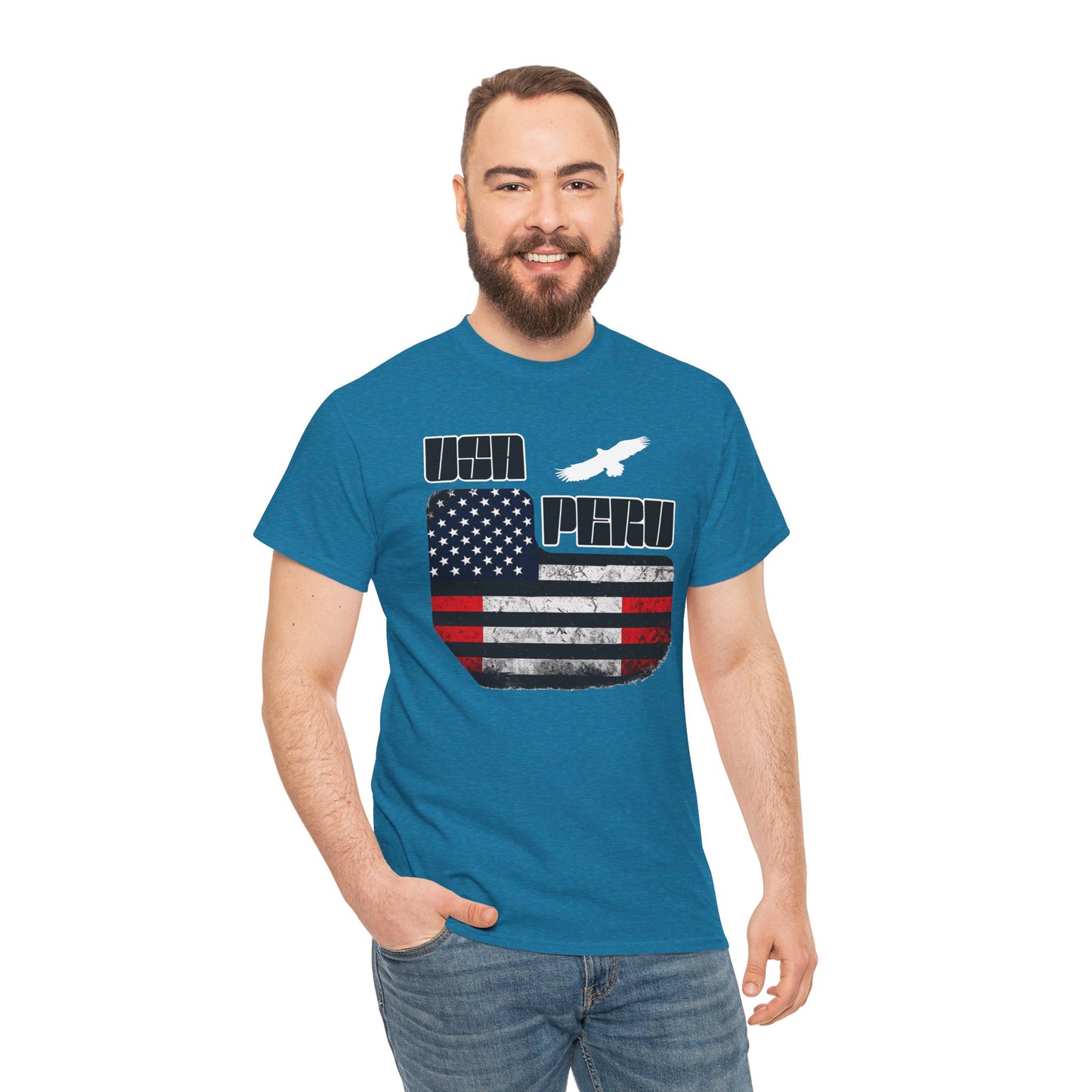 Best USA Peru Flag T-Shirt - Peruvian American Tee