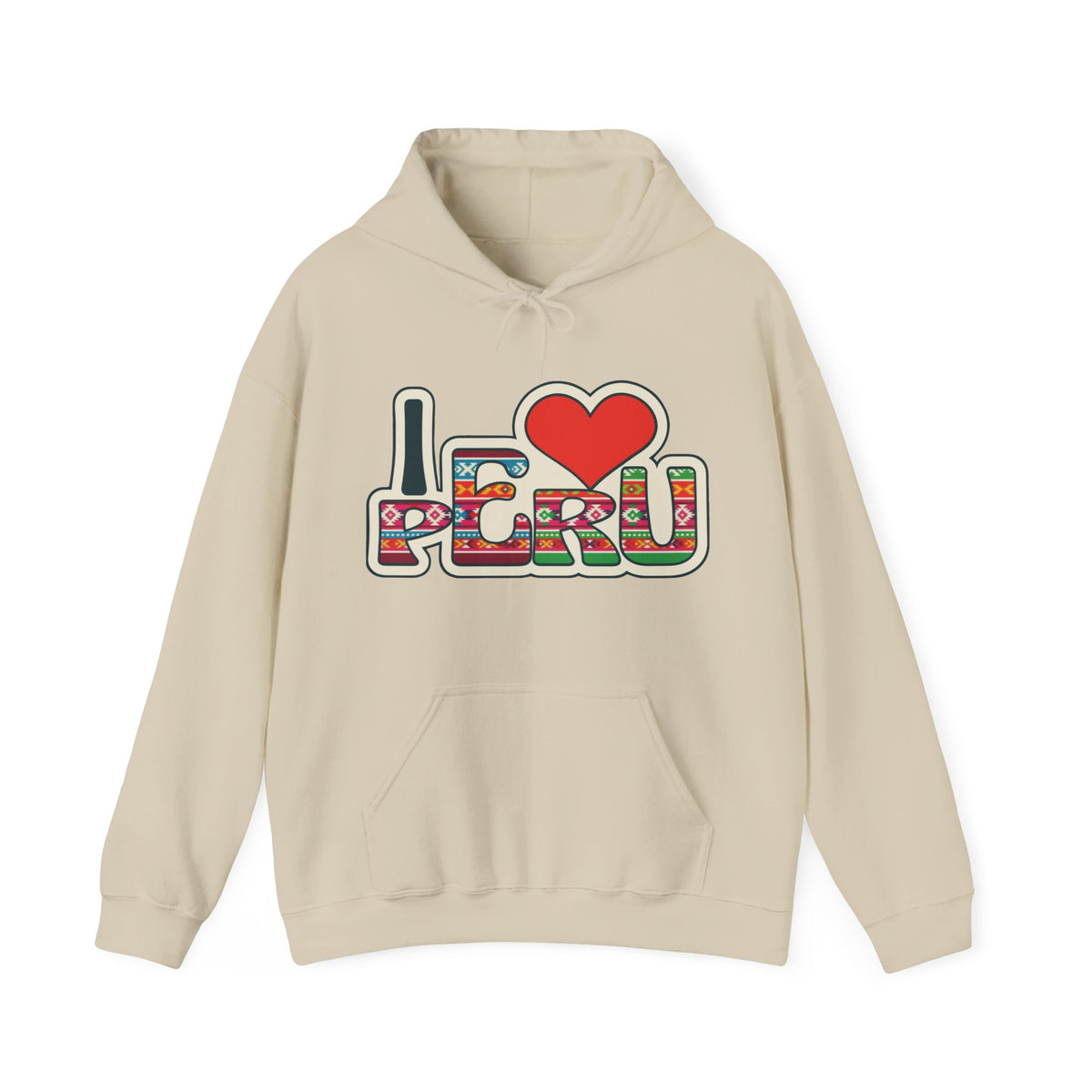 Best I Love Peru Hoodie - Colorful Andean Textile Gift