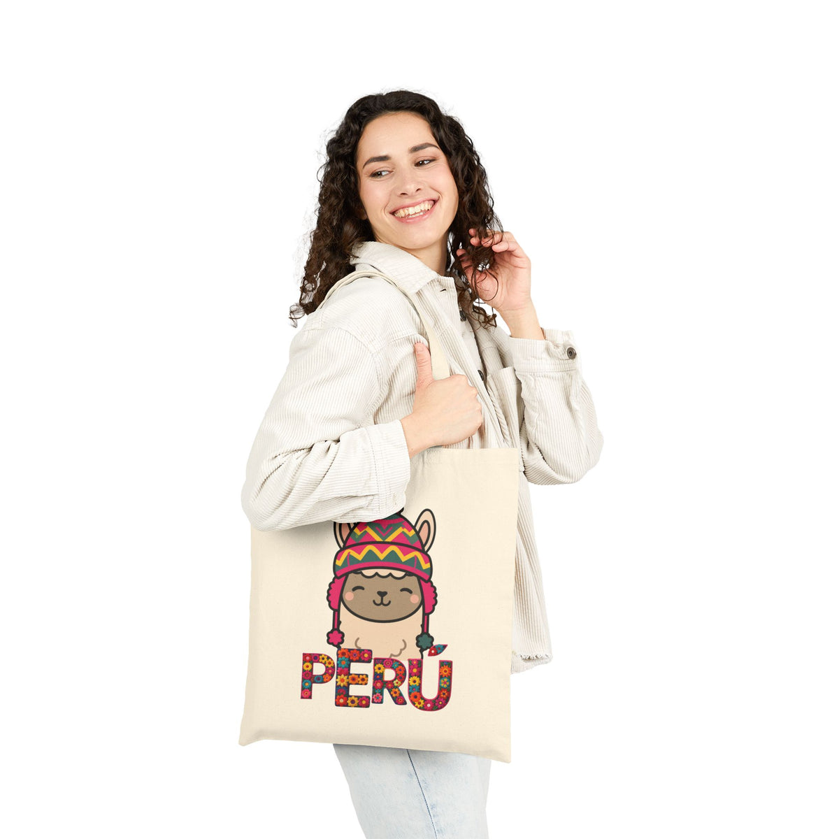 Best Peru Llama Chullo Canvas Tote Bag