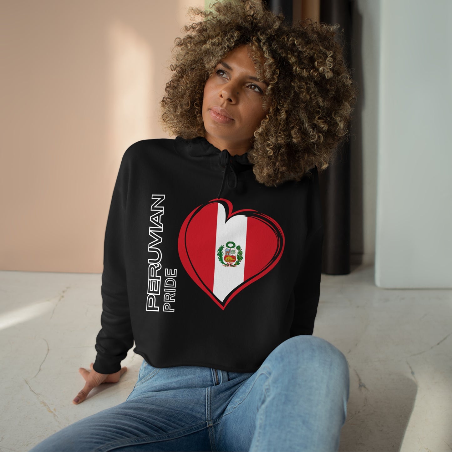 Peruvian Crop Hoodie "Peru Flag"