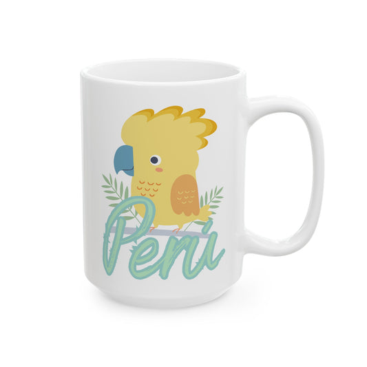 Best Peruvian Ceramic Coffee Mug "Gallito de las Rocas"