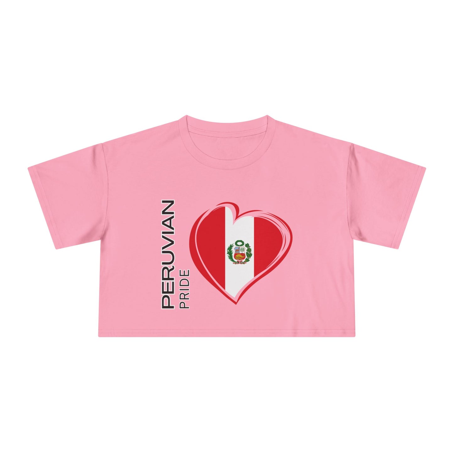 Best Peruvian Pride Crop Top | Peru Flag Heart | Gift USA
