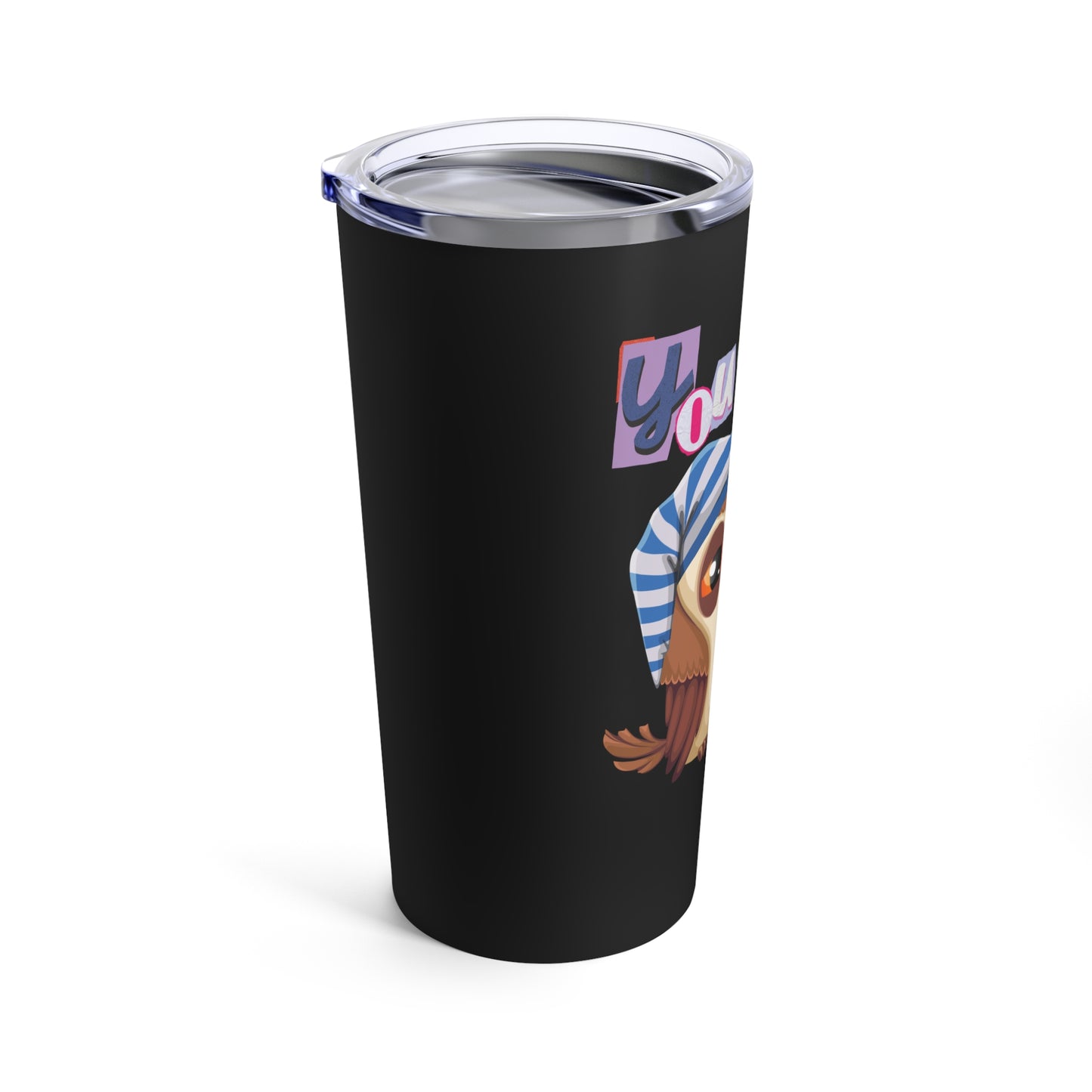 Best Black Coffee Tumbler with Sleepy-but-Ready Mascot: Night Owl's Dawn