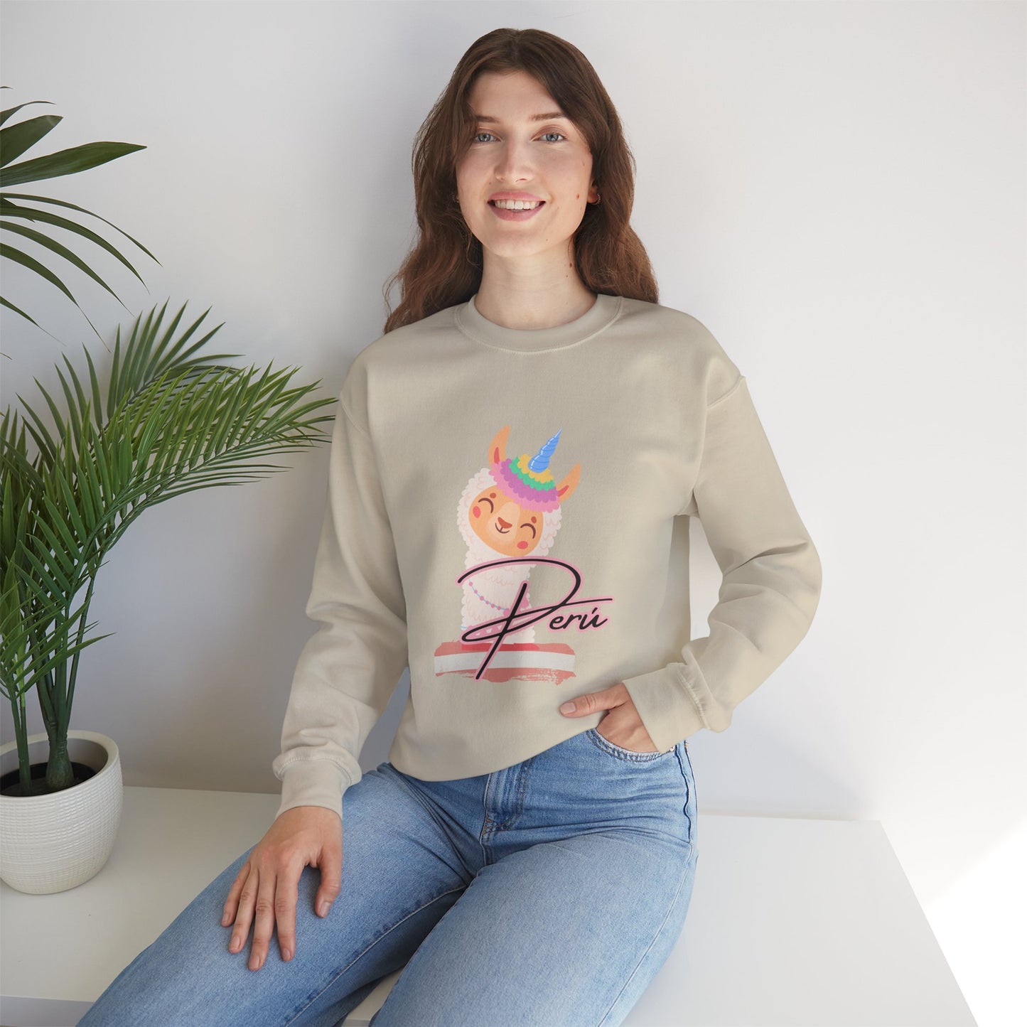 Best Unisex Sweatshirt Peruvian Inspired "Llama Unicorn"