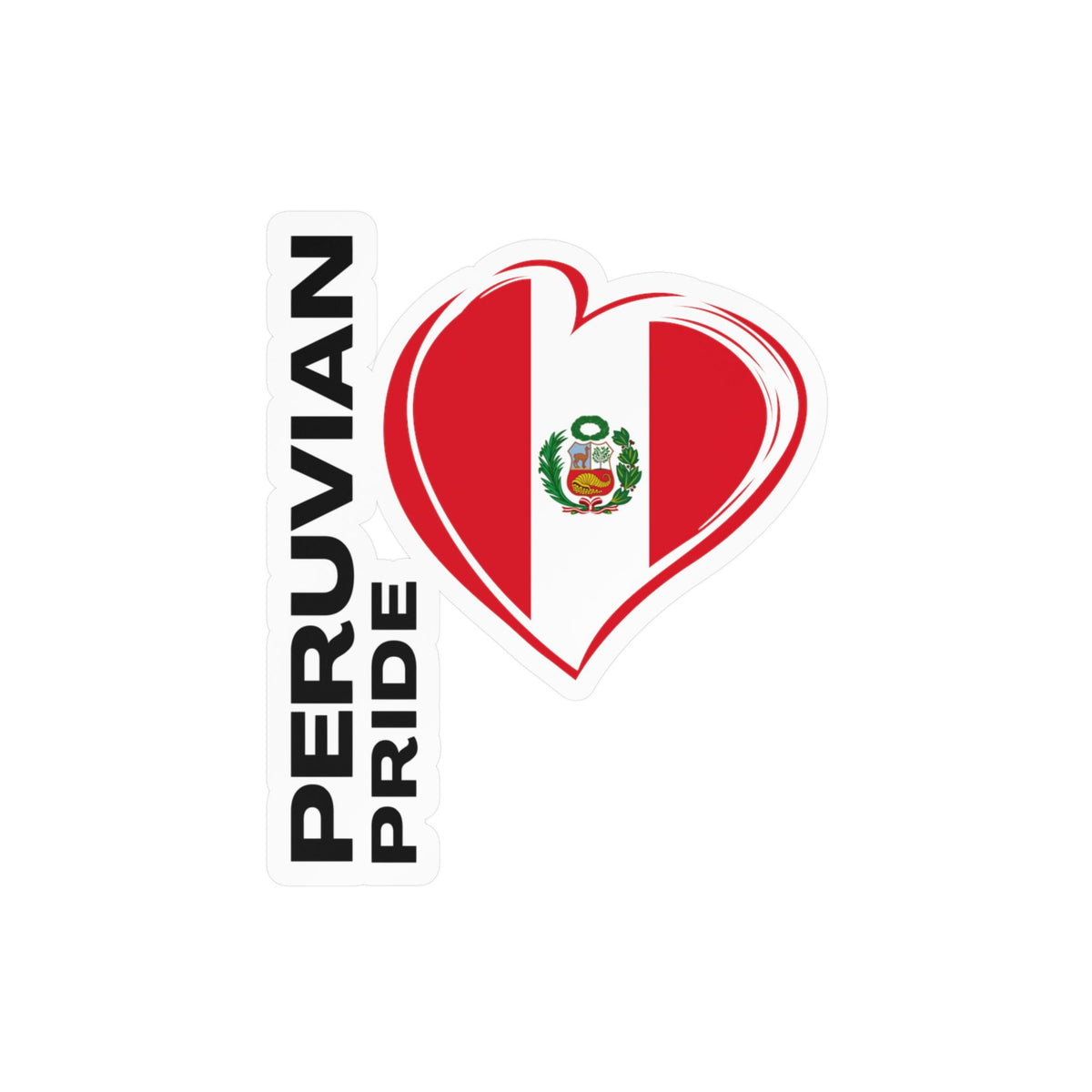 Best Peruvian Pride Sticker - Heart Flag Decal