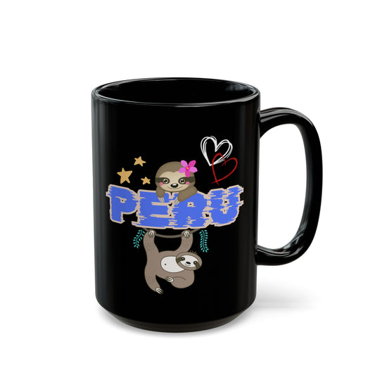 Best Peruvian Coffee Black Mug (11oz, 15oz) "Peru Jungle Perezozo"