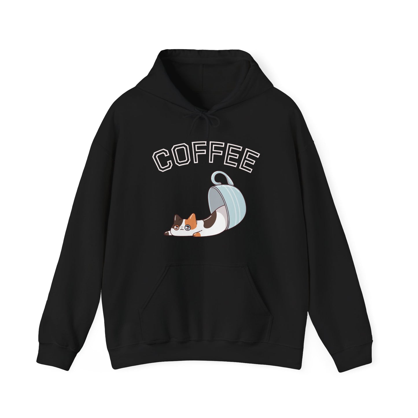 Coffee Cat Hoodie (Unisex) – Cute Cat in Coffee Mug Graphic, Hoodie for Coffee Lovers (USA Only)