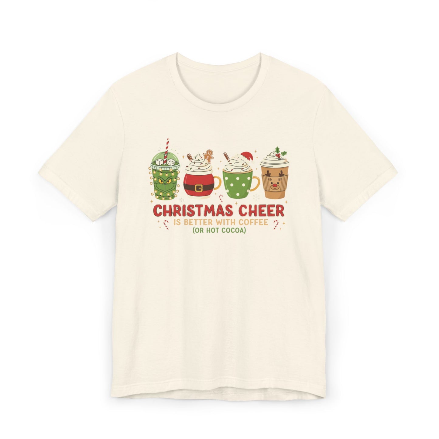 🎄☕ Christmas Cheer Coffee T-Shirt USA | Holiday Coffee & Cocoa Tee