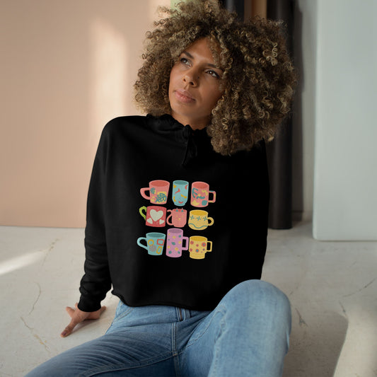 Best Coffee Cropped Hoodie "Coffee Mugs For Coffee Addicts"