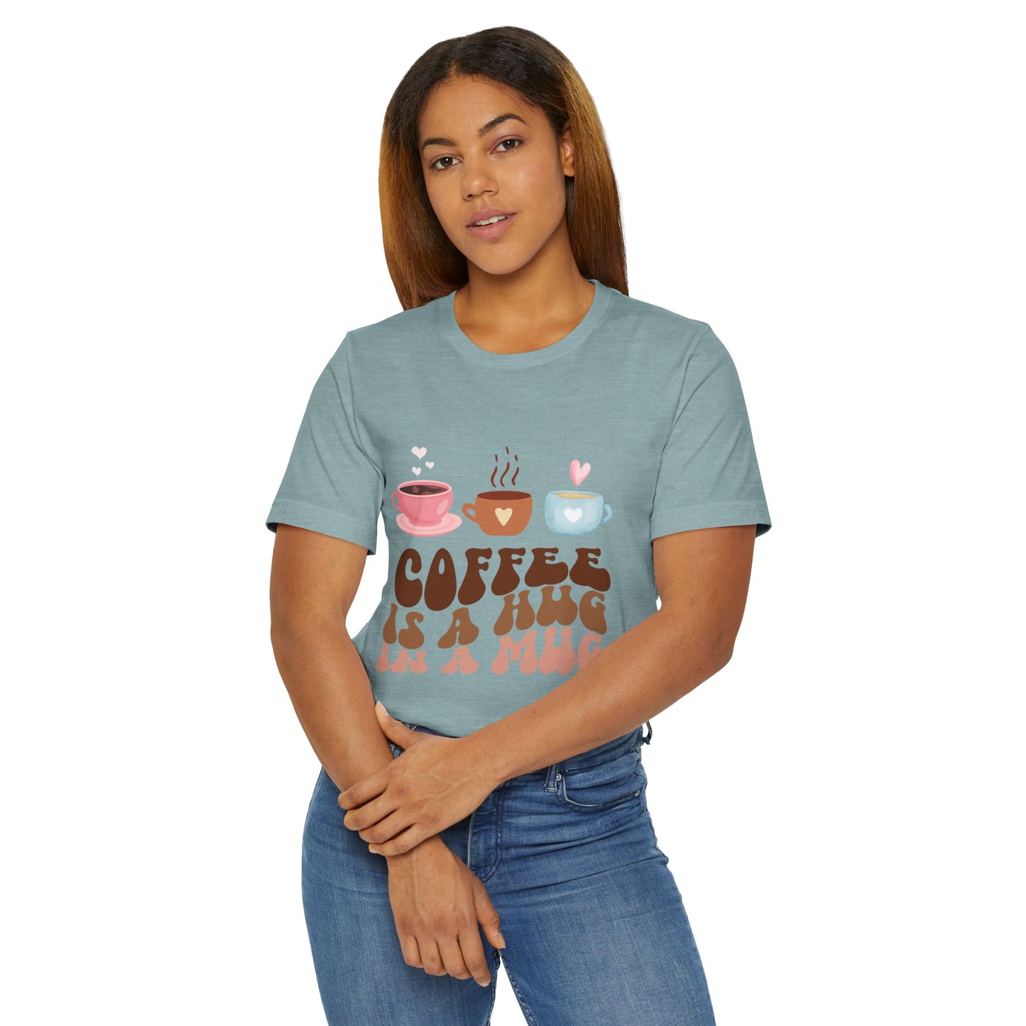 Coffee Is a Hug in a Mug T-Shirt ☕💕 Cute Coffee Graphic Tee (USA Shipping)