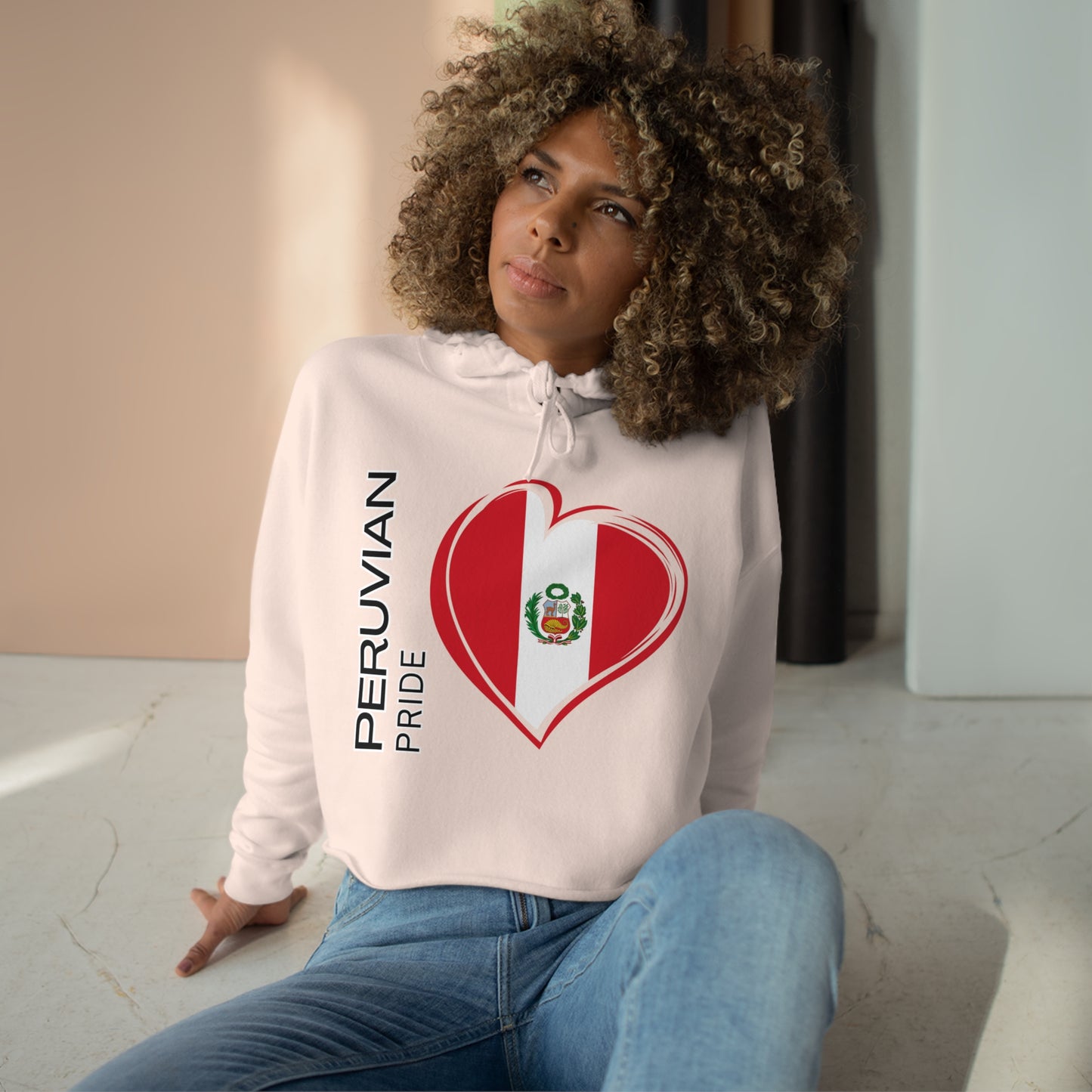 Peruvian Crop Hoodie "Peru Flag"