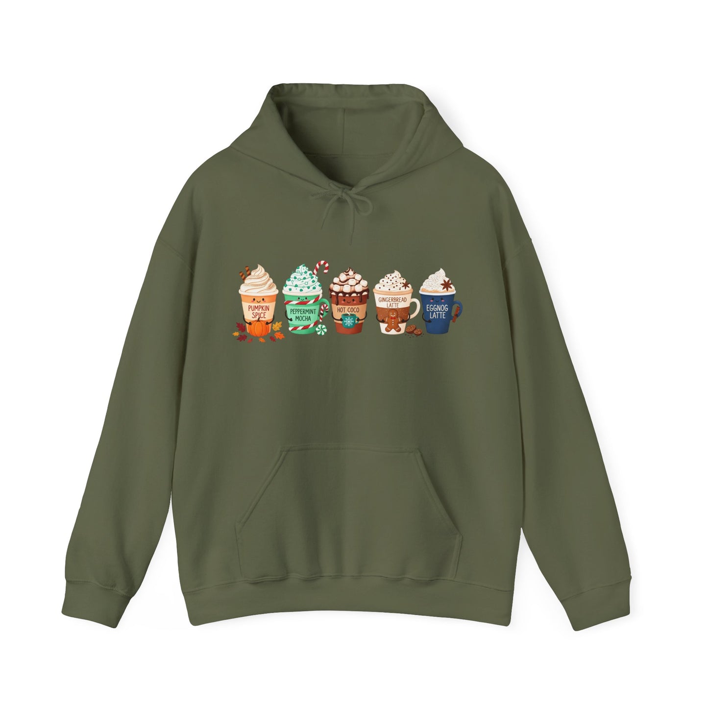 Seasonal Coffee Favorites Hoodie USA 🎃🎄☕ – Unisex Holiday Hoodie for Coffee Lovers