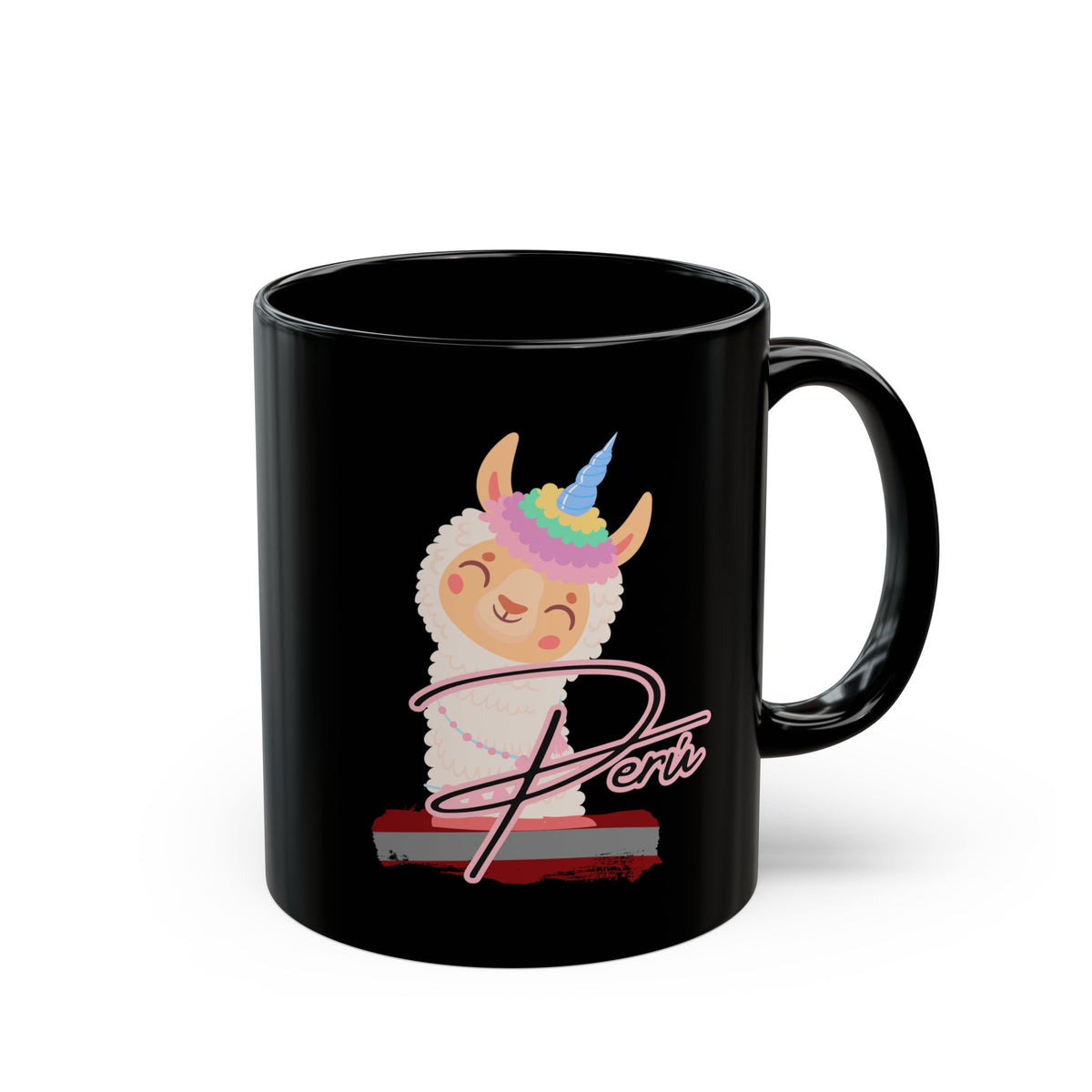 Best Peruvian Black Coffee Mug "Llama Rainbow"