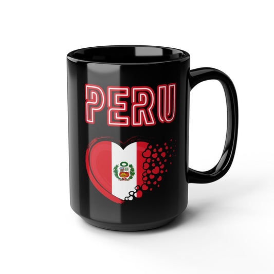 Best Peruvian Black Coffee Mug "Peru Heart Flag"