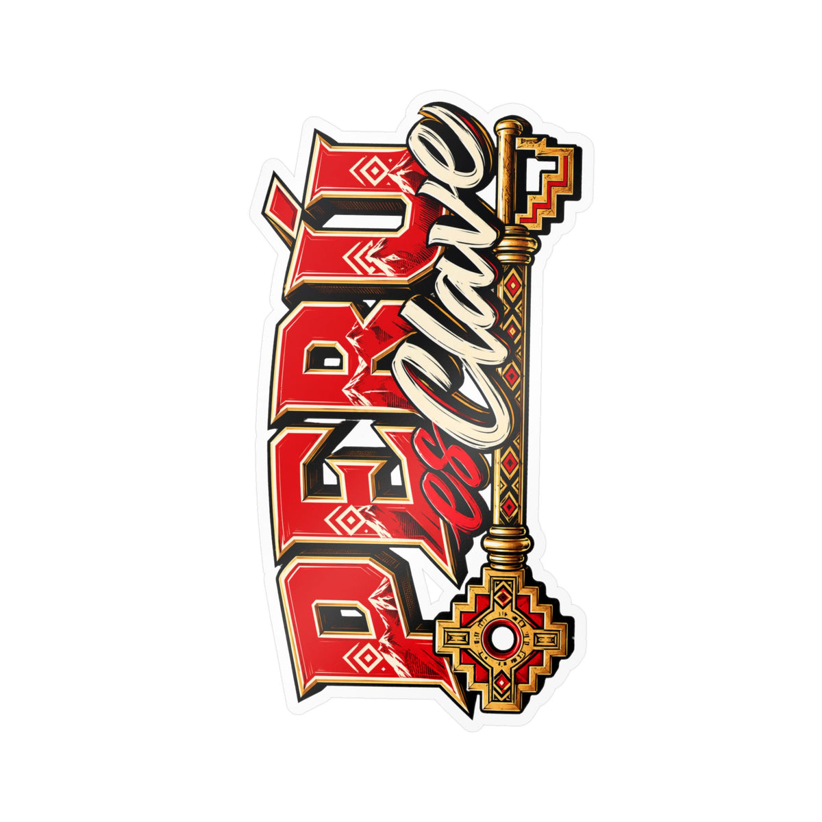 Best Perú es Clave Sticker - Gold Key Andean Vinyl Decal
