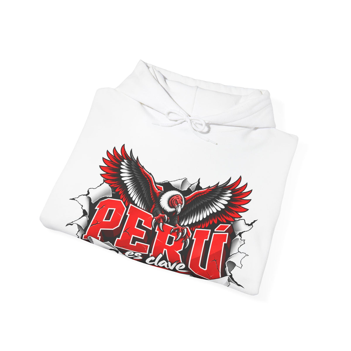 Best Perú es Clave Condor Hoodie - Red & White Peru Gift
