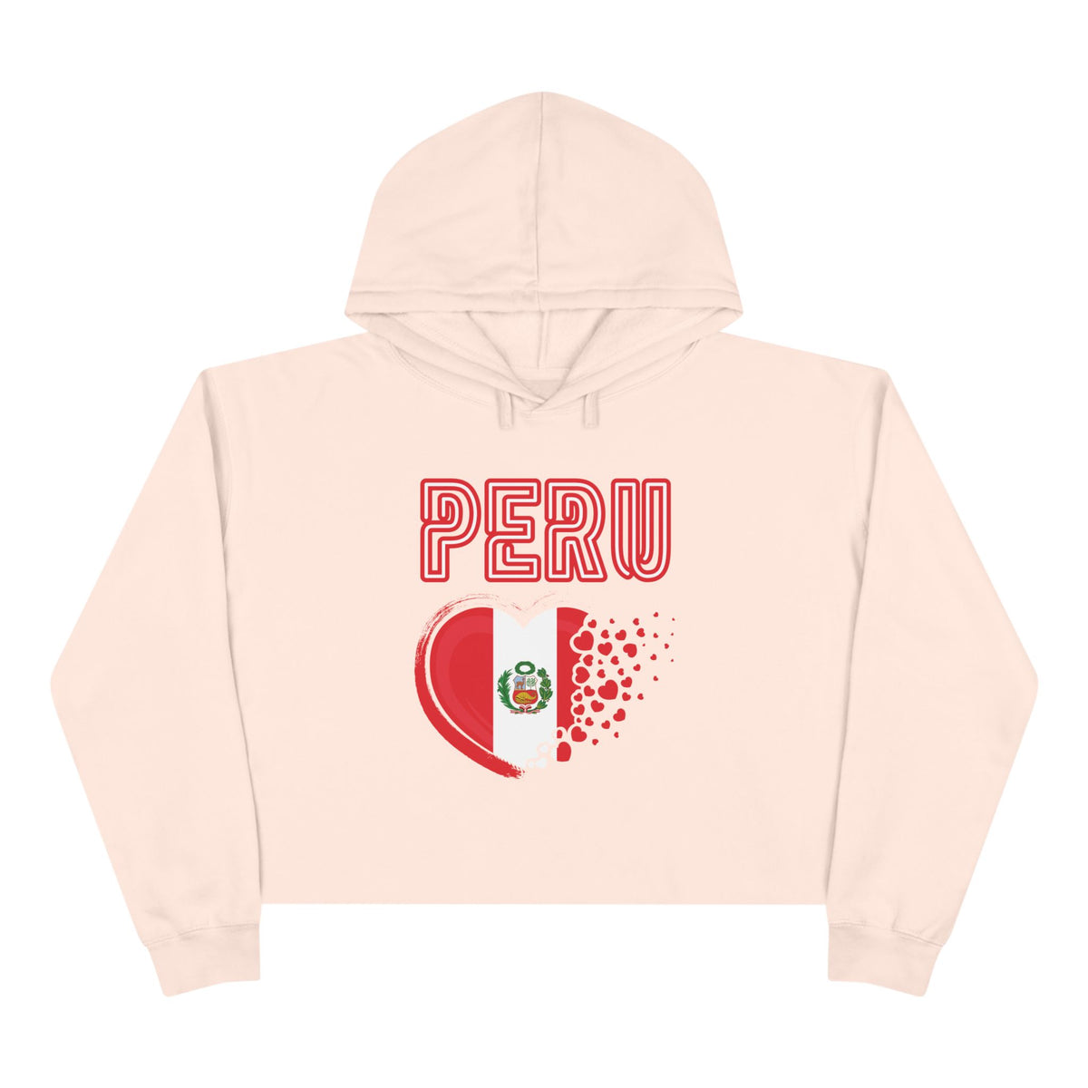 Best Peru Flag Heart Crop Hoodie - Peruvian Love Gift
