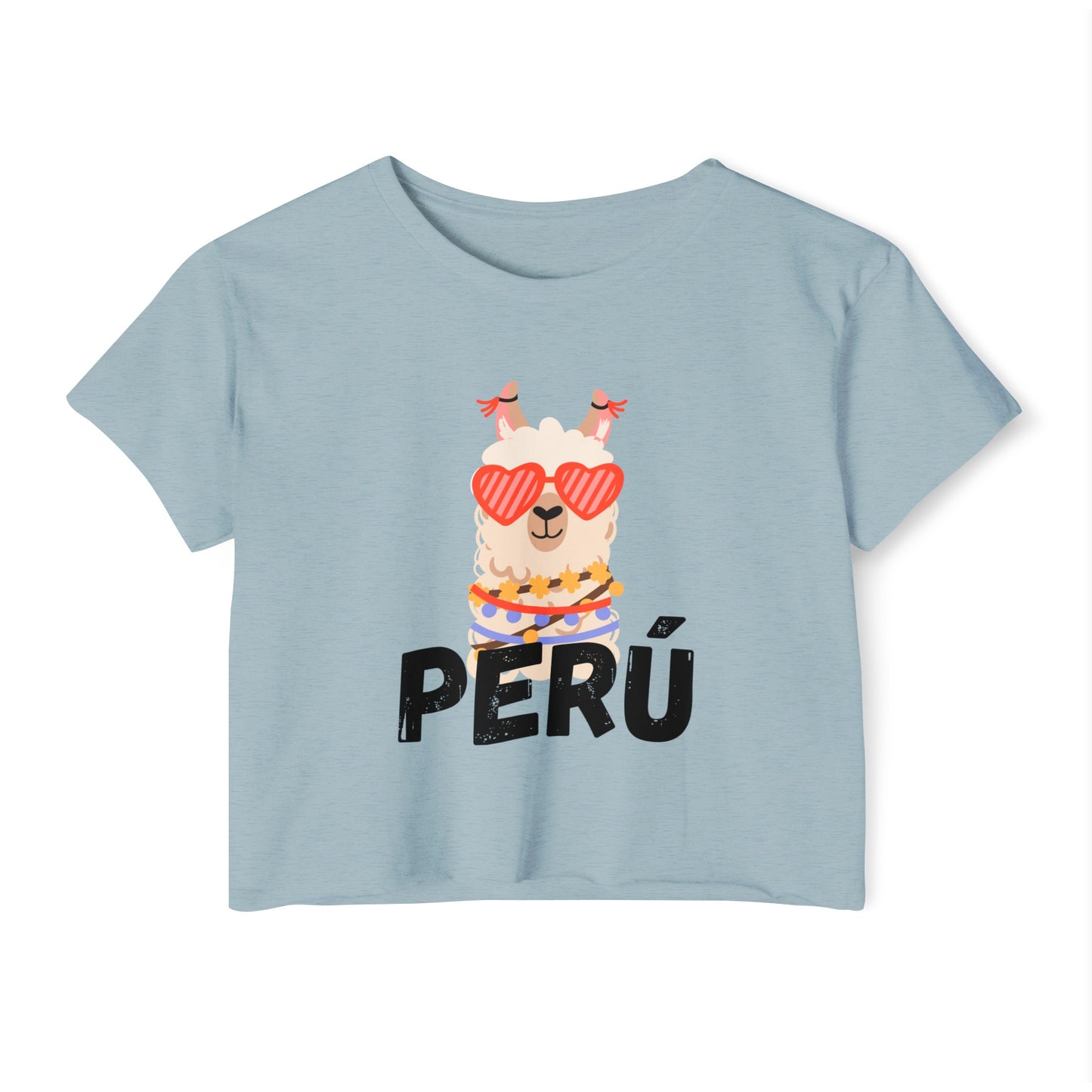 Peruvian Crop Top "Peru Llama Heart"