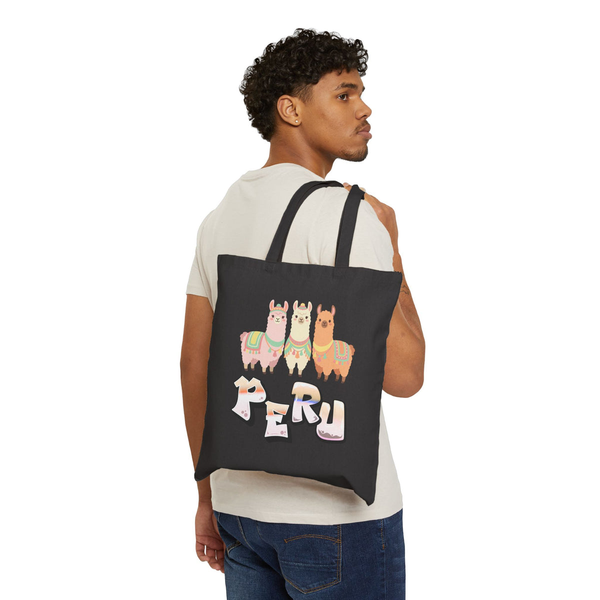 Best Peru Three Llamas Canvas Tote Bag