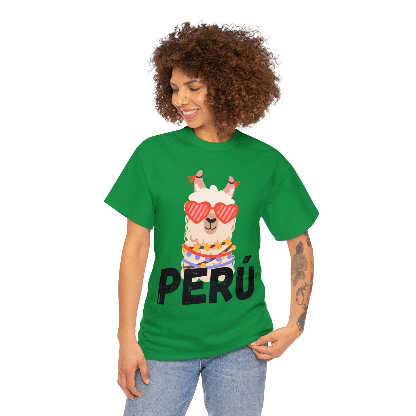 Peruvian Unisex T-Shirt "Llama Elegance"