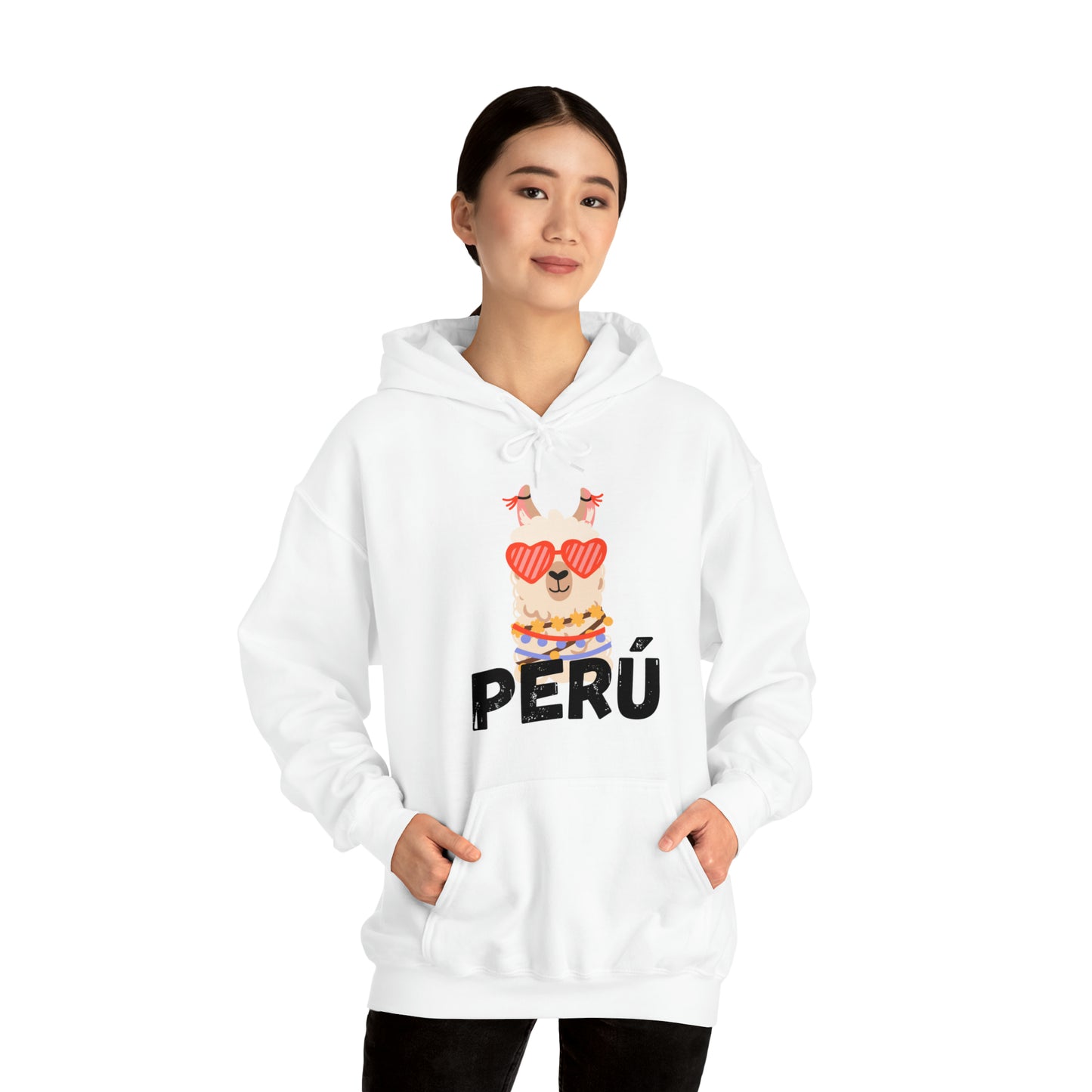 Peruvian Unisex Hoodie "Cozy Elegance,Peruvian Llama" 2024