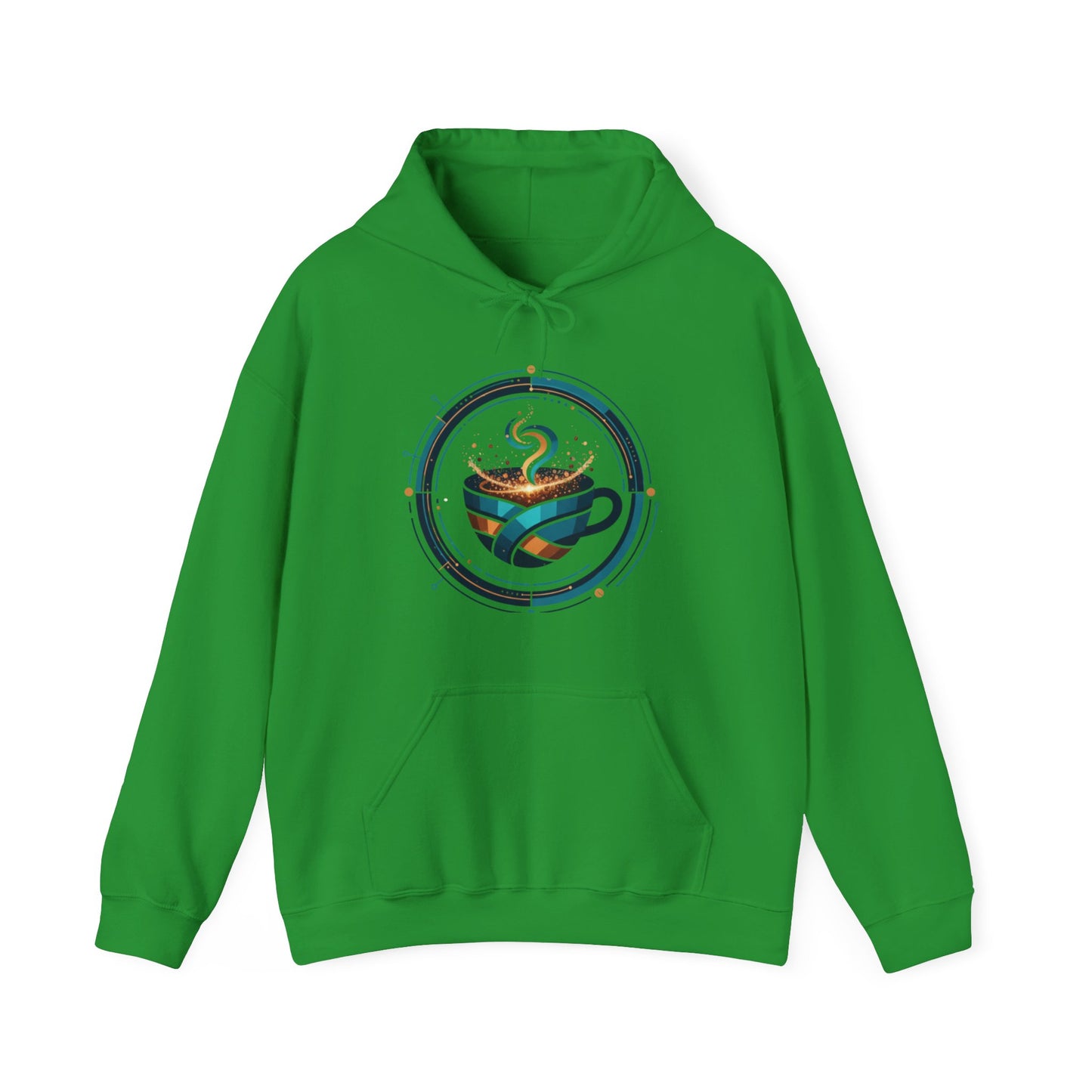 🔵☕ Futuristic Coffee Cup Hoodie USA | Tech-Inspired Coffee Hoodie