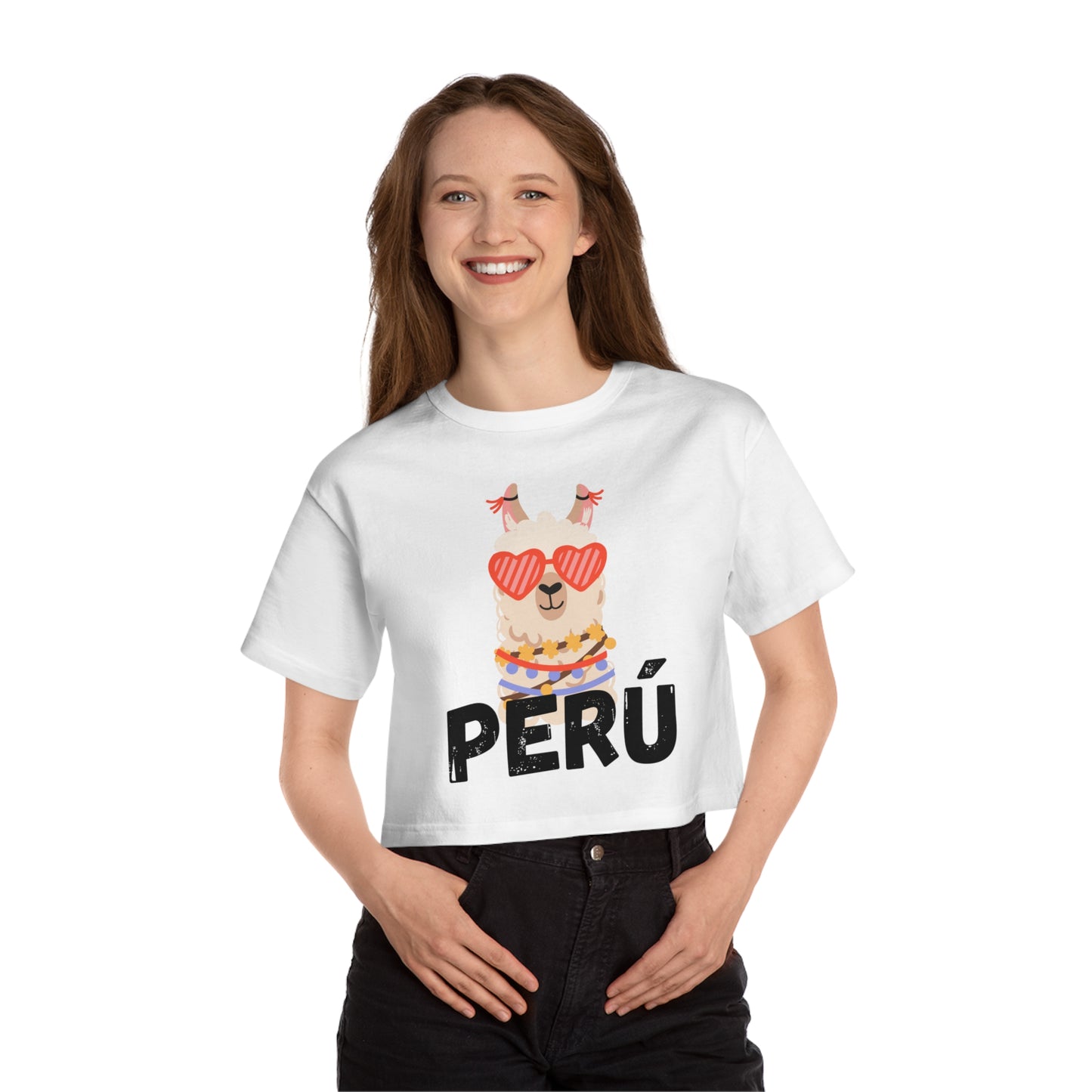 Champion Peruvian Cropped T-Shirt "Peru Llama"