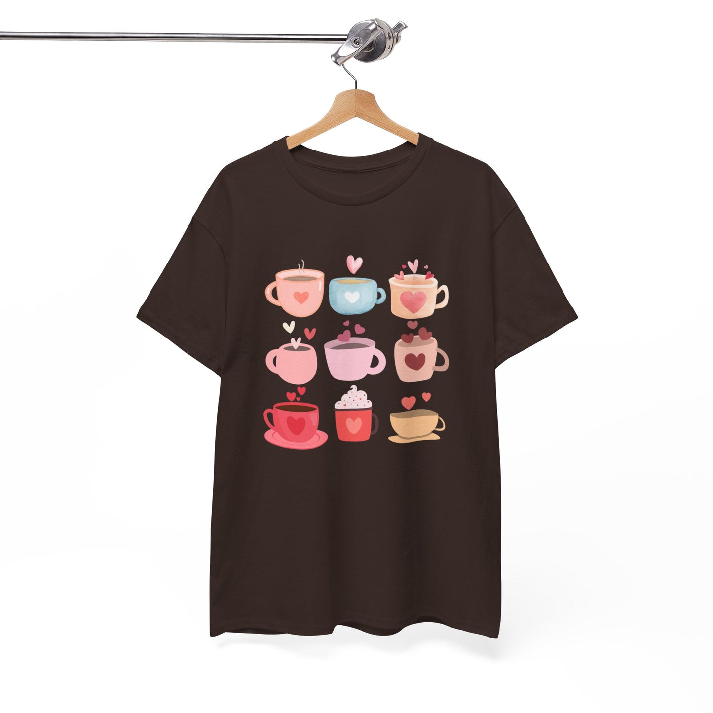 Best Unisex Coffee T-Shirt "Coffee Mugs Hearts"