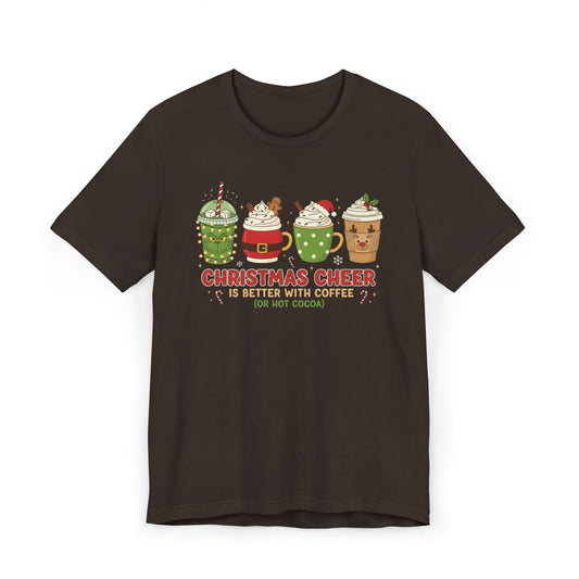 🎄☕ Christmas Cheer Coffee T-Shirt USA | Holiday Coffee & Cocoa Tee