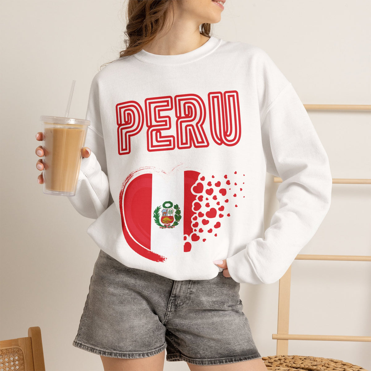 Best Peru Heart Flag Sweatshirt - Crewneck
