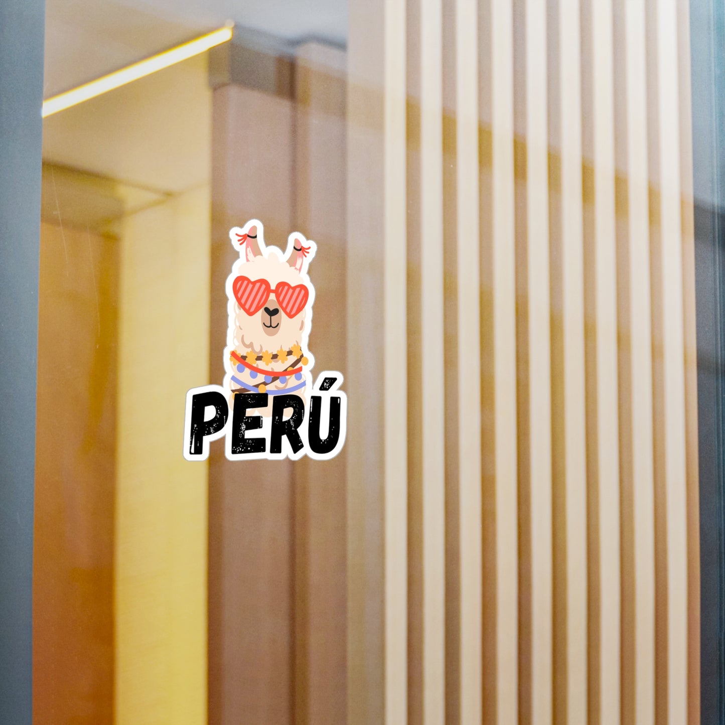 Best Perú Llama Heart Sunglasses Sticker USA Vinyl Decal