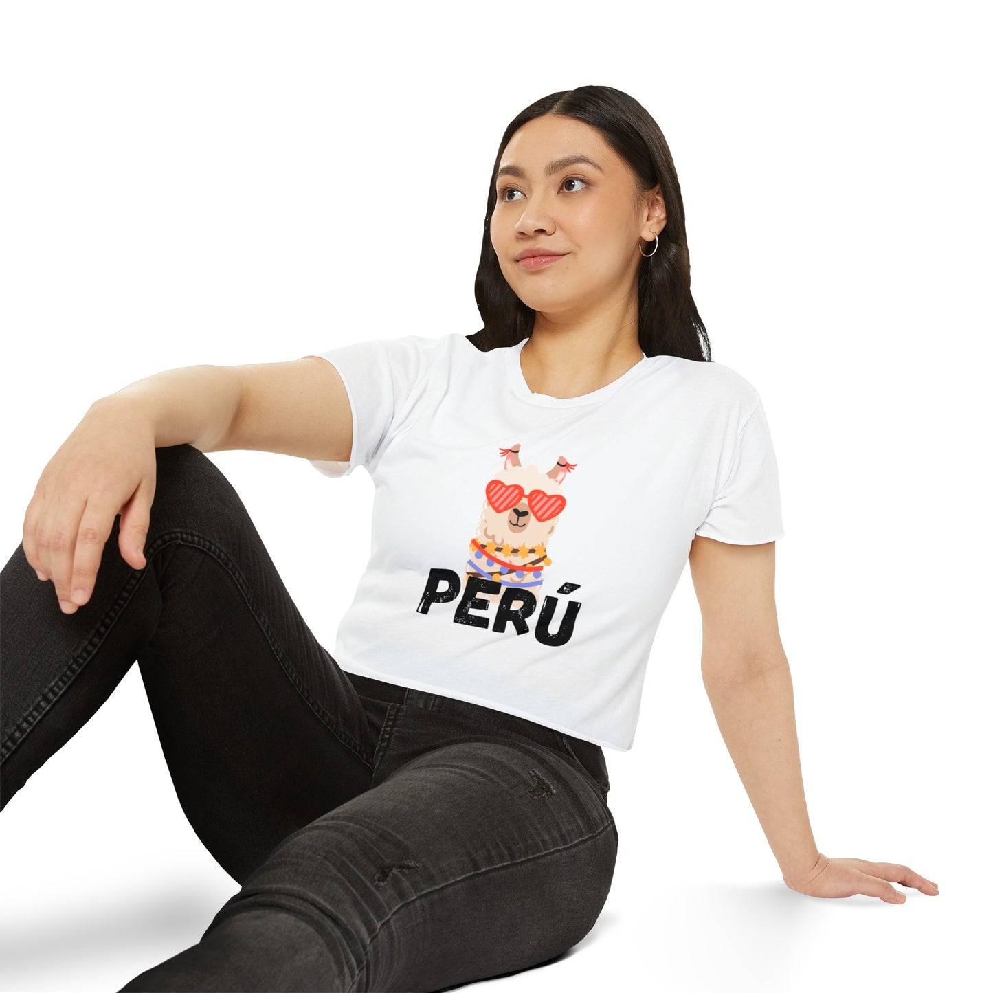 Peruvian Crop Top "Peru Llama Heart"