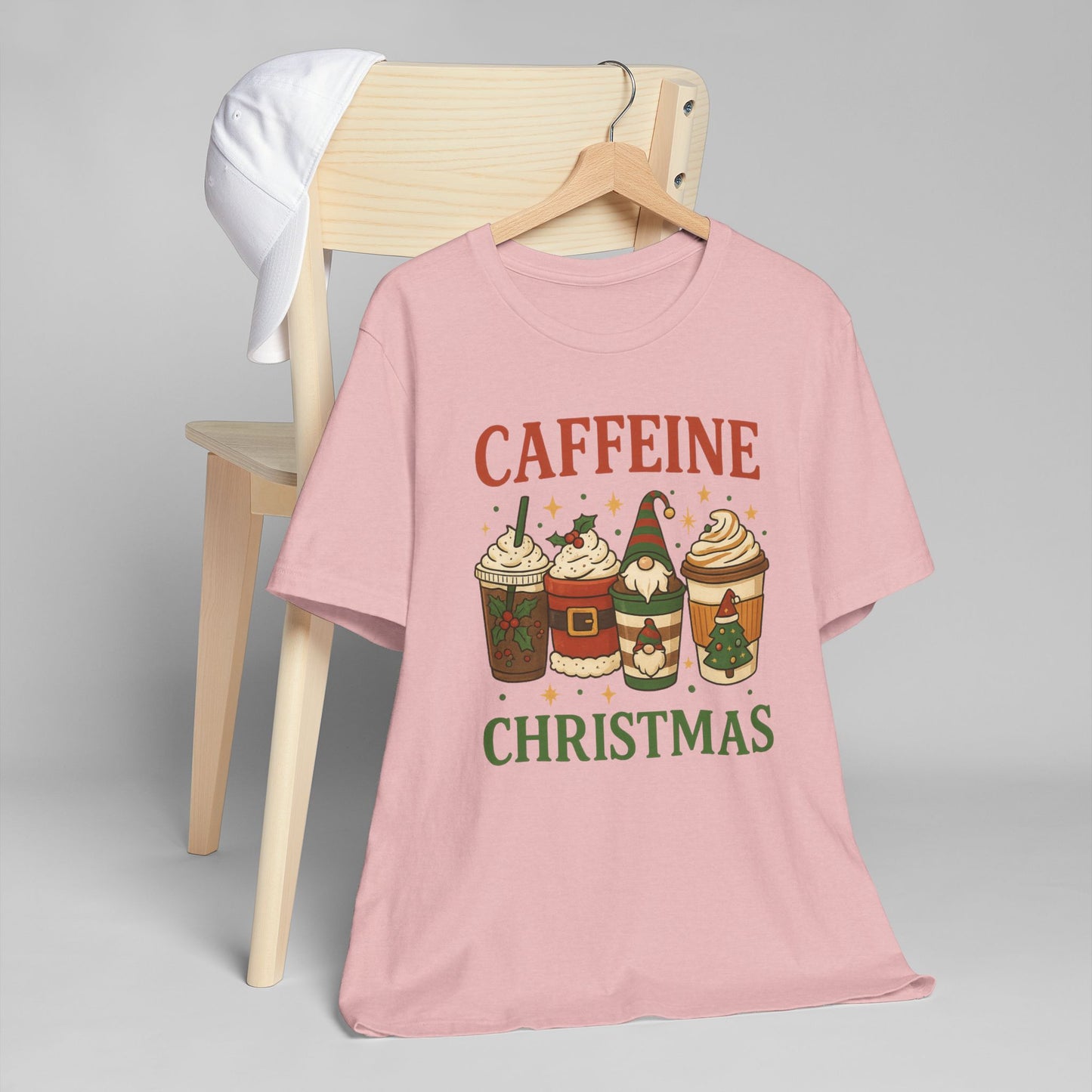 🎄 Caffeine Christmas Unisex T-Shirt USA | Holiday Coffee Tee