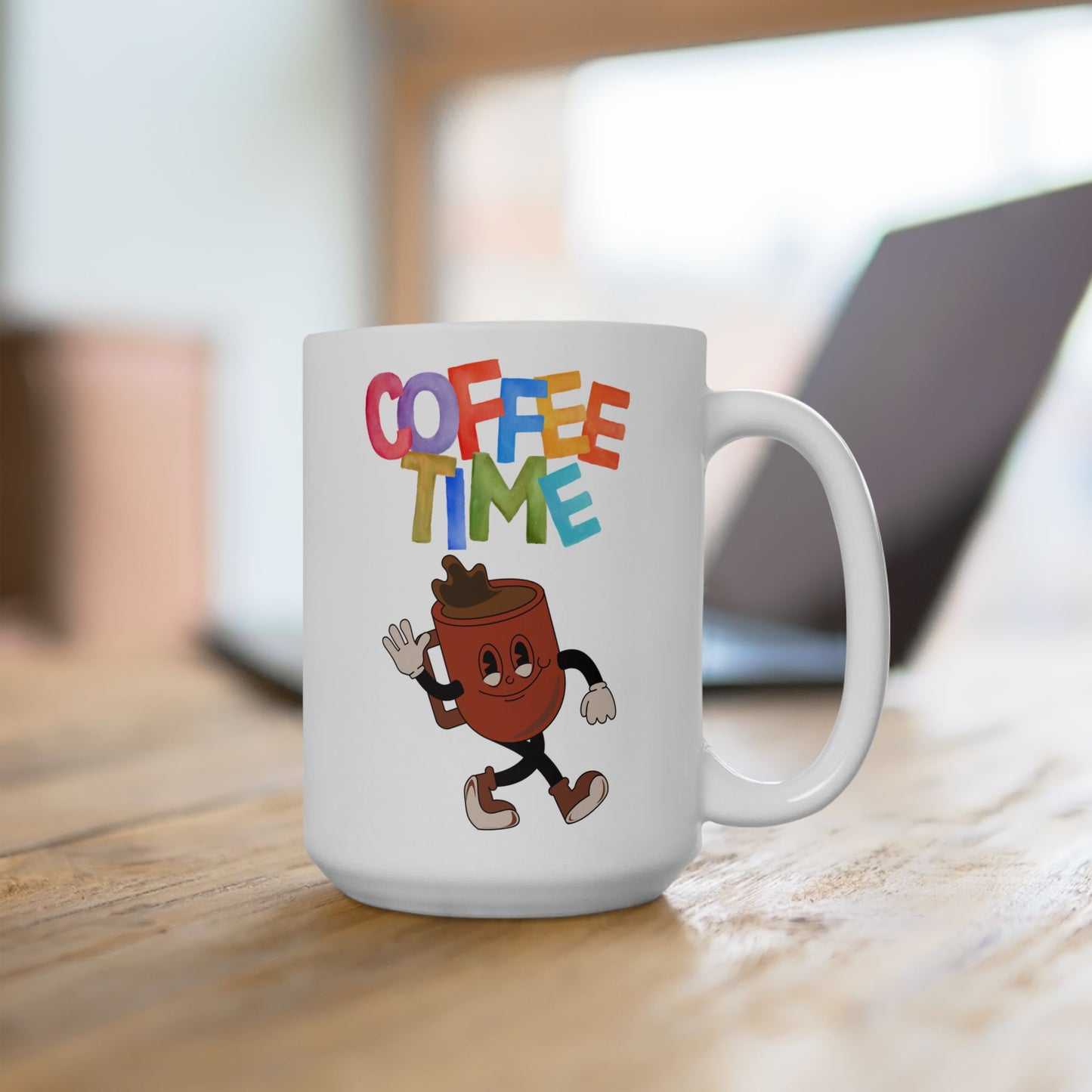 Best White Coffee Mug with Waving Coffee Companion: Bright Brew Buddy