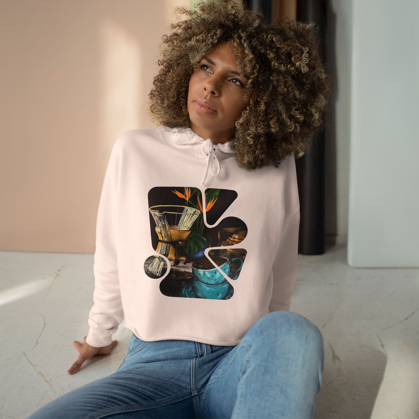 Best Cropped Coffee Hoodie for Women — Coffee Still Life Art Print USA ☕