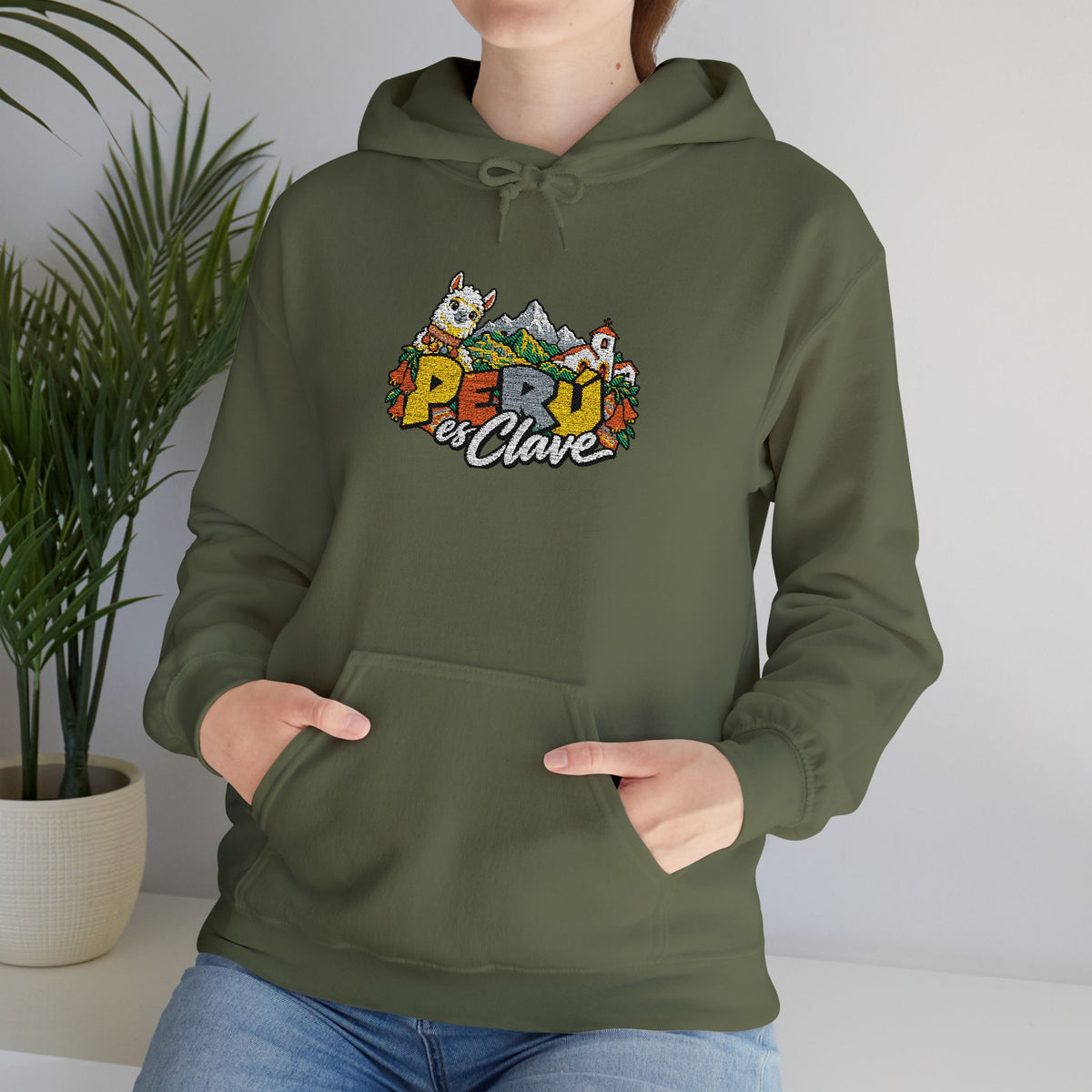 Best Perú es Clave Embroidered Hoodie - Alpaca & Andes Gift