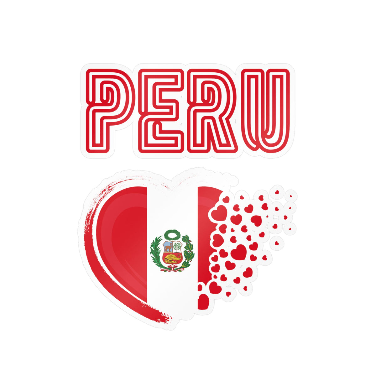 Best Peru Heart Flag Sticker - Vinyl Decal