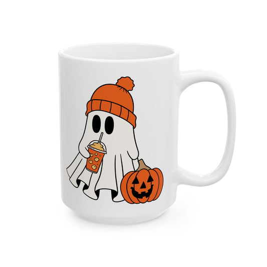 Best White Coffee Mug That's Serving Spooky Pumpkin Vibes: Ghostly Gourd Guzzler